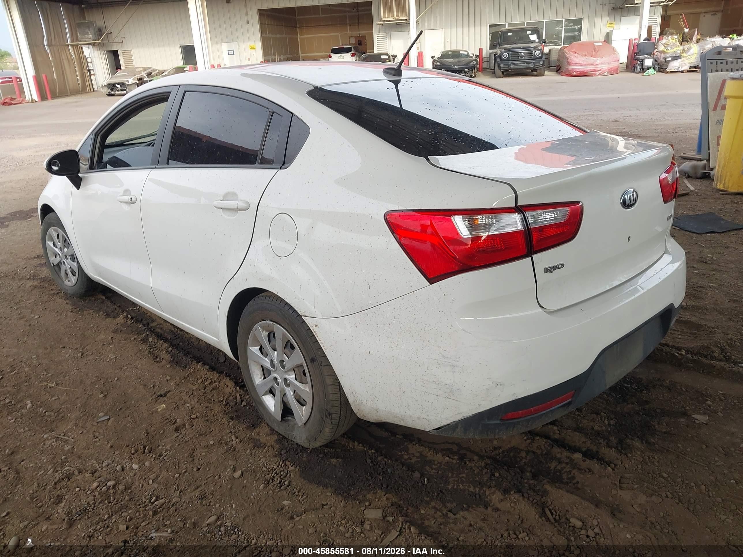 2013 Kia Rio Lx White vin: KNADM4A39D6170489