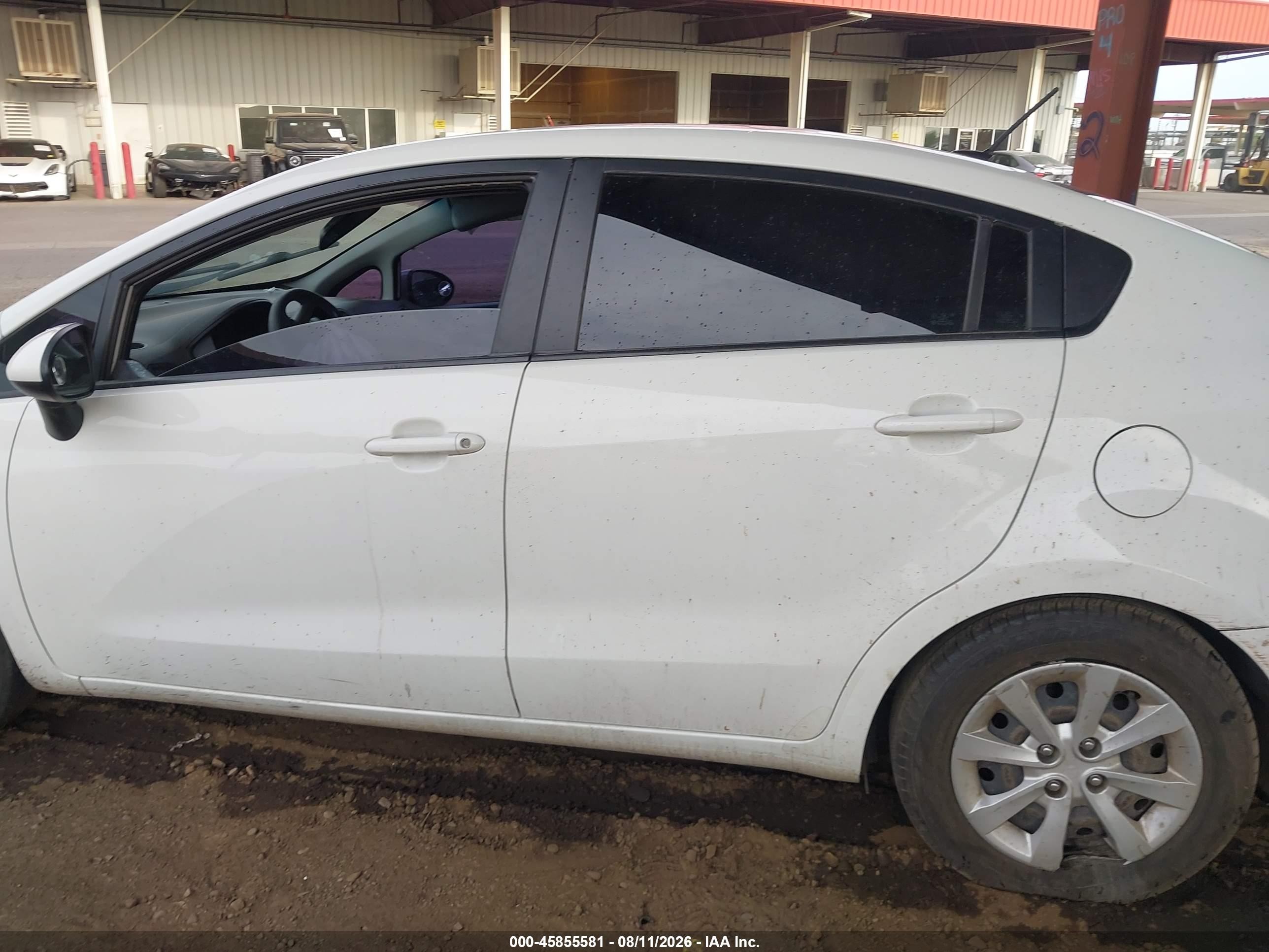 2013 Kia Rio Lx White vin: KNADM4A39D6170489