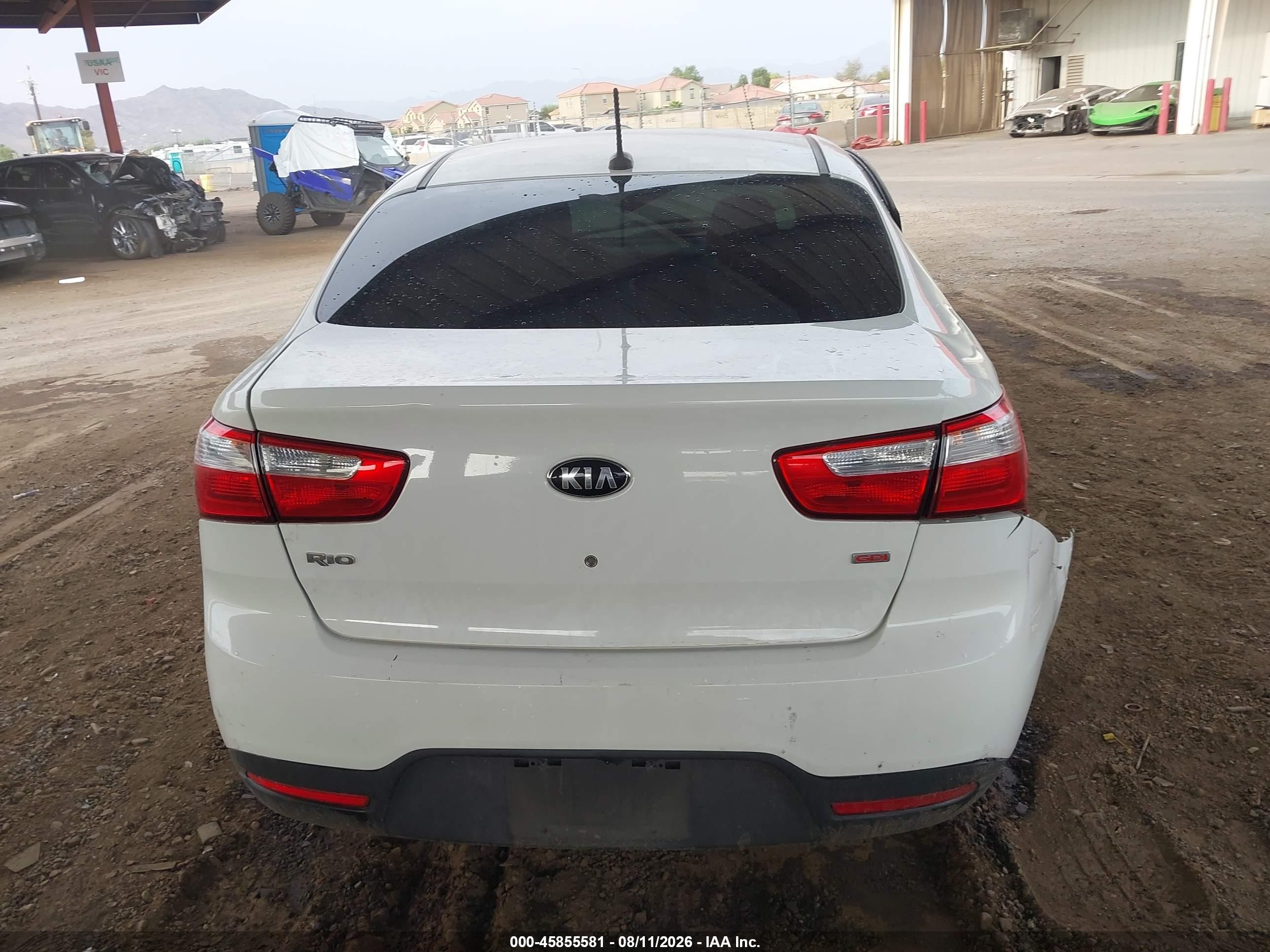 2013 Kia Rio Lx White vin: KNADM4A39D6170489