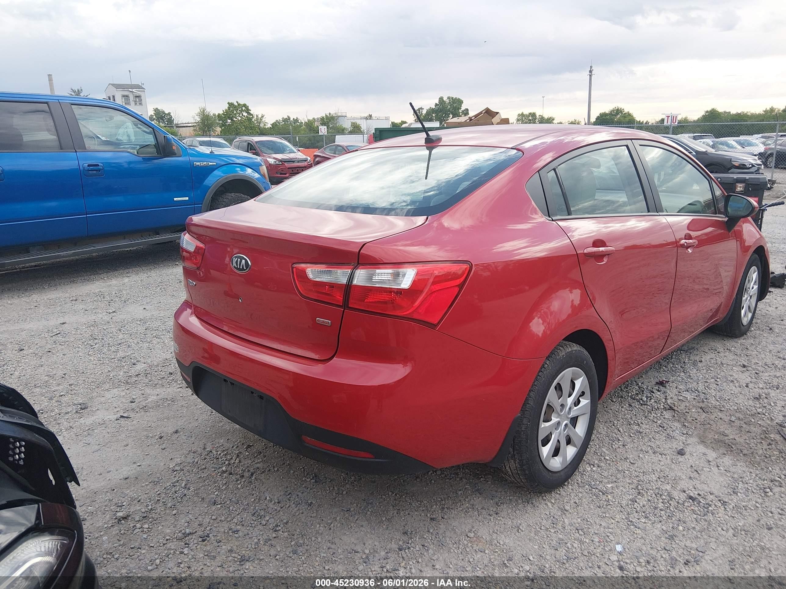 2013 Kia Rio Lx Red vin: KNADM4A39D6205239