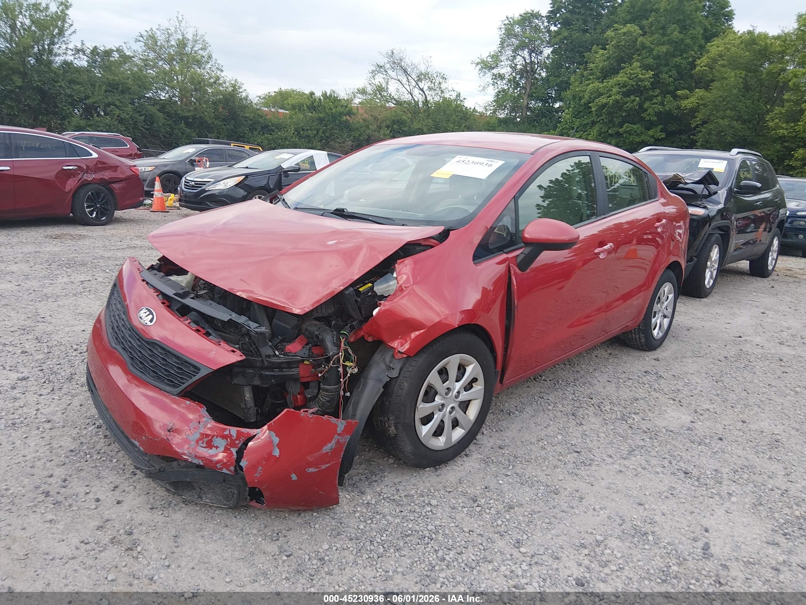 2013 Kia Rio Lx Red vin: KNADM4A39D6205239