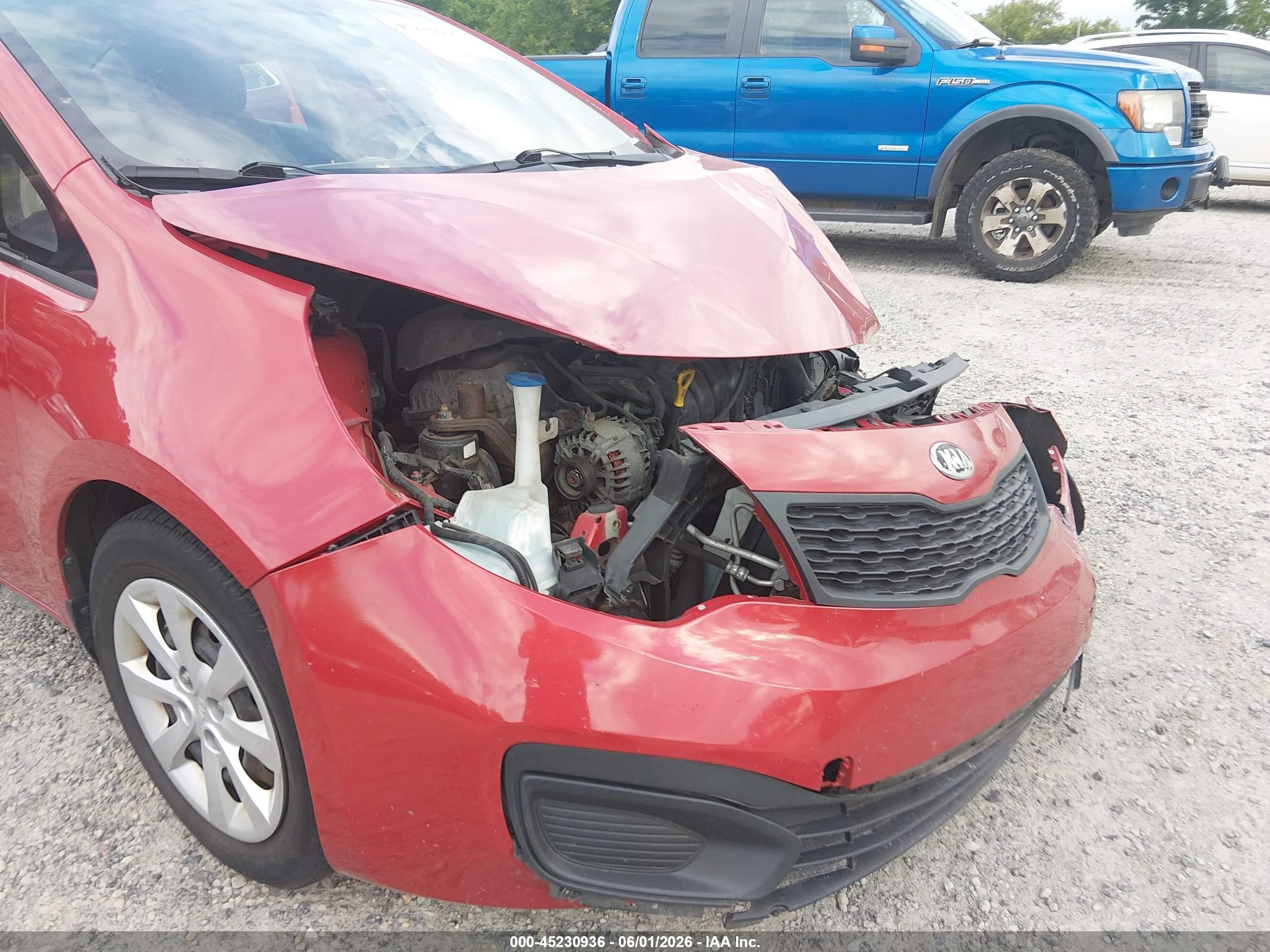 2013 Kia Rio Lx Red vin: KNADM4A39D6205239
