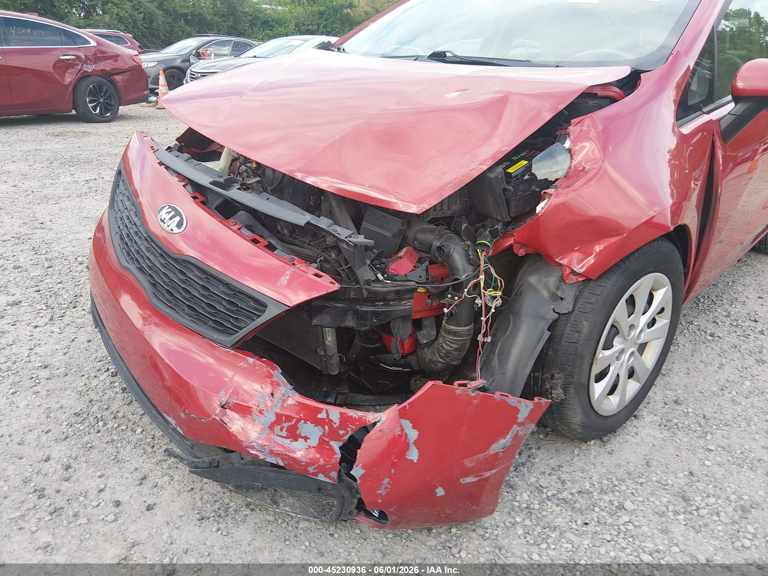 2013 Kia Rio Lx Red vin: KNADM4A39D6205239