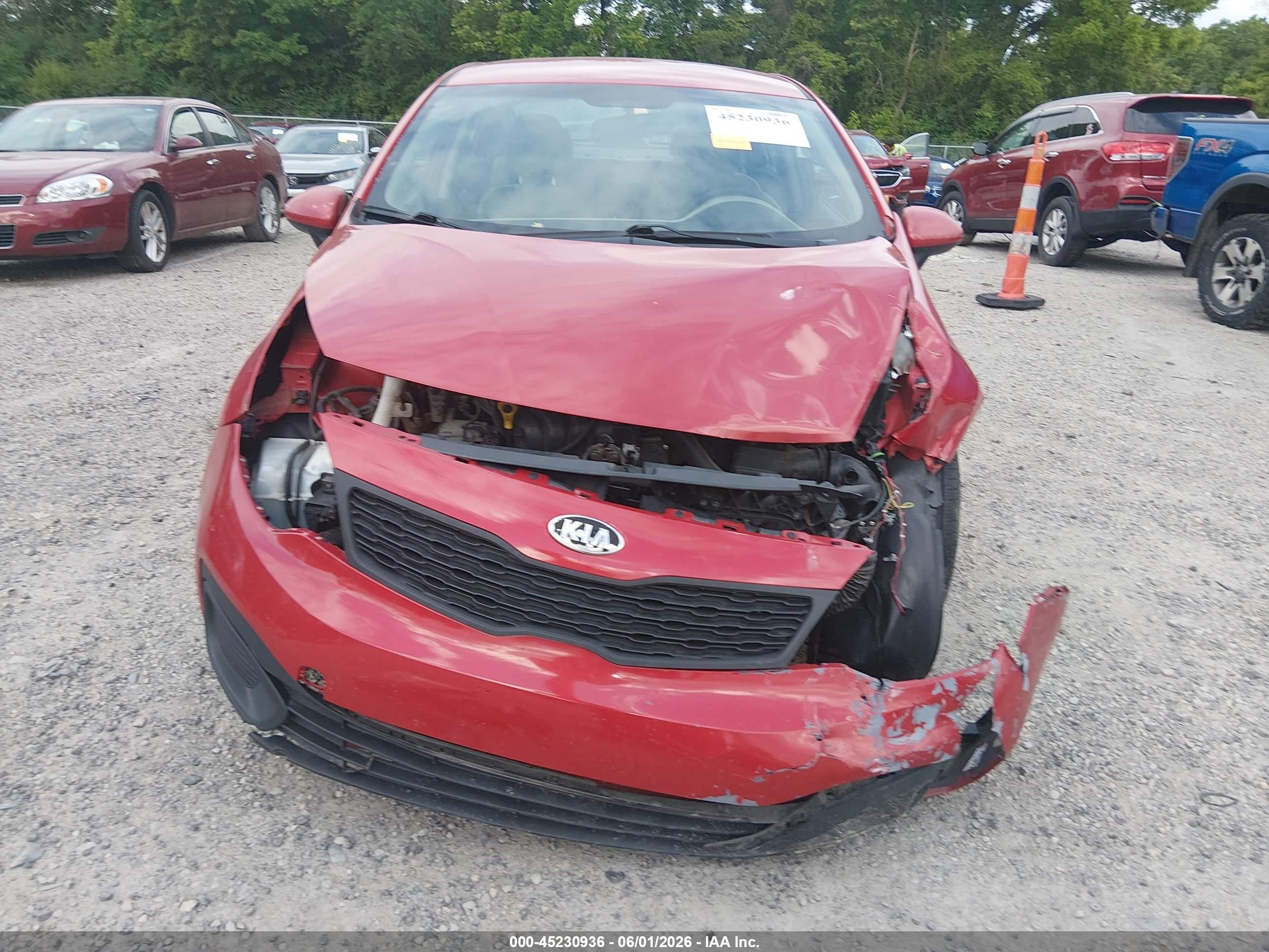 2013 Kia Rio Lx Red vin: KNADM4A39D6205239