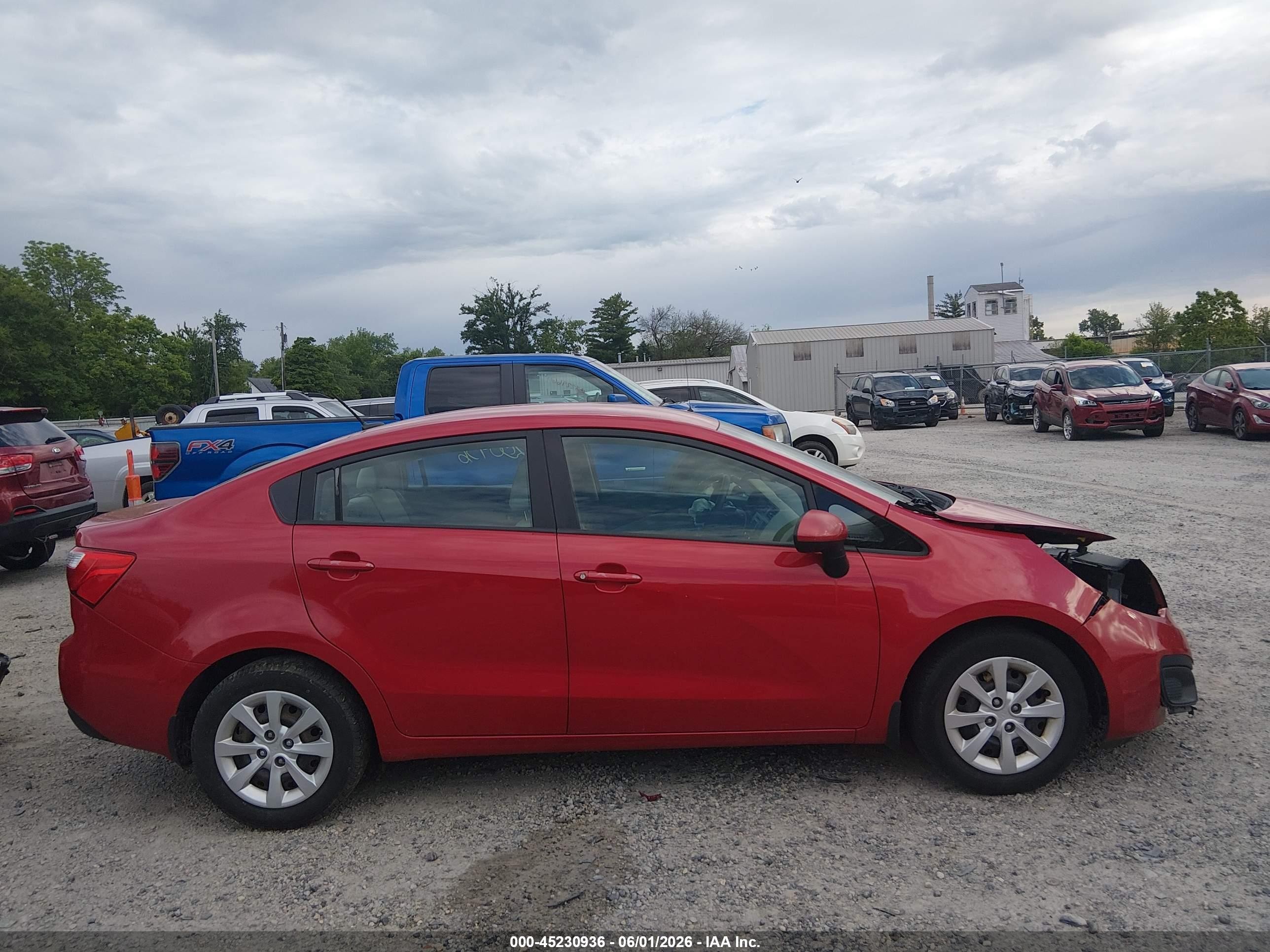 2013 Kia Rio Lx Red vin: KNADM4A39D6205239