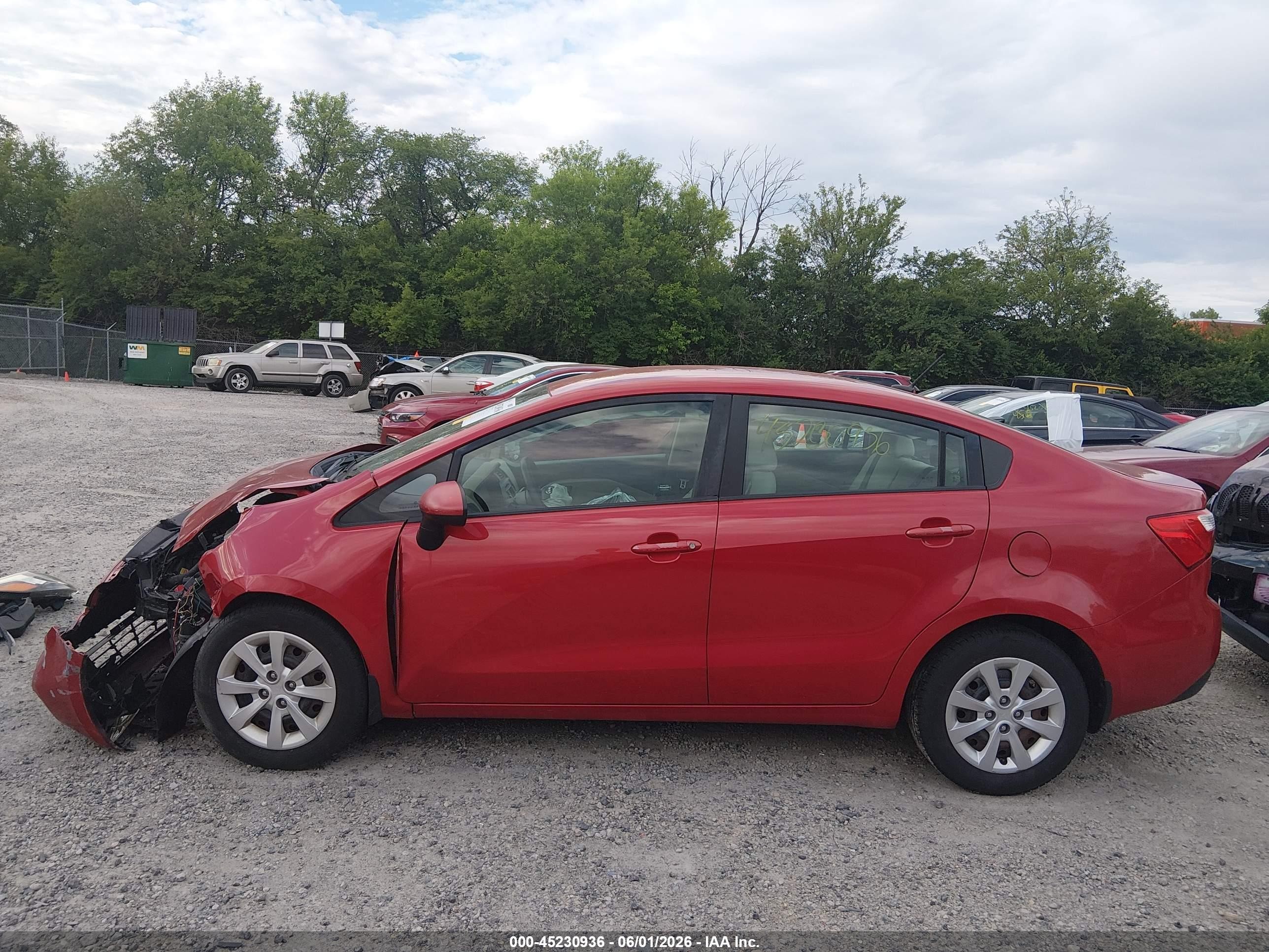2013 Kia Rio Lx Red vin: KNADM4A39D6205239