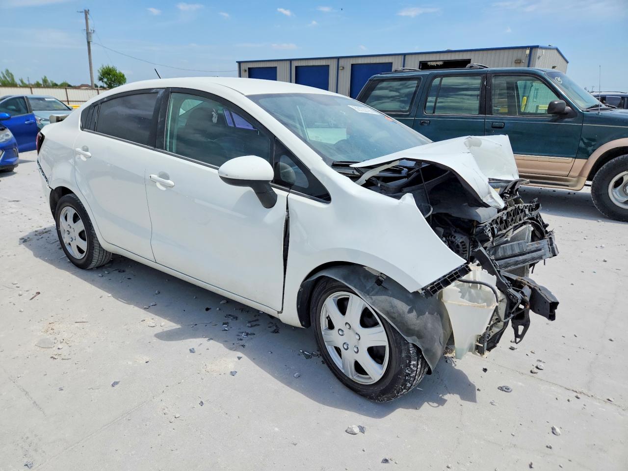 2013 Kia Rio Lx White vin: KNADM4A39D6236538