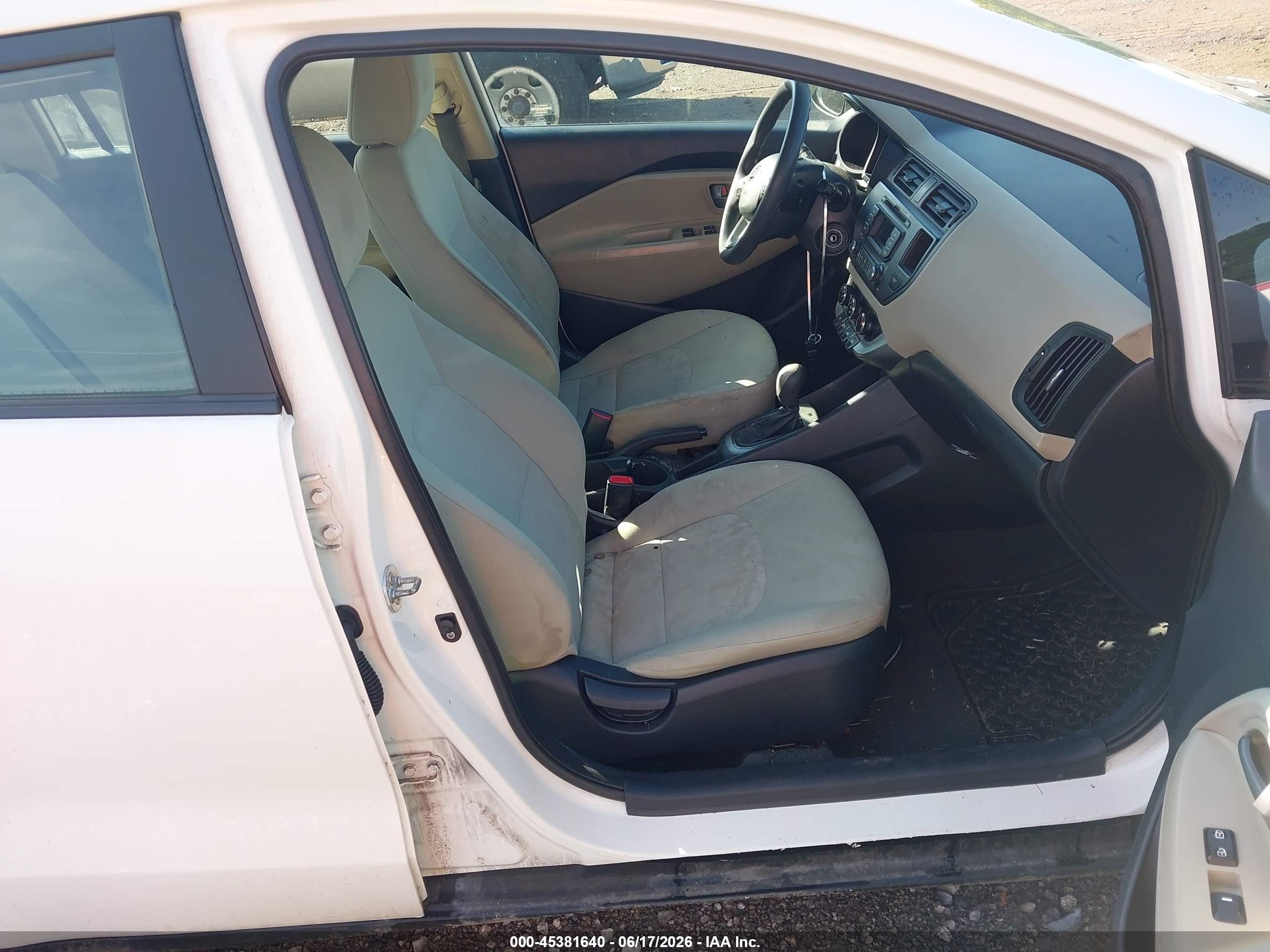 2013 Kia Rio Lx White vin: KNADM4A39D6268907