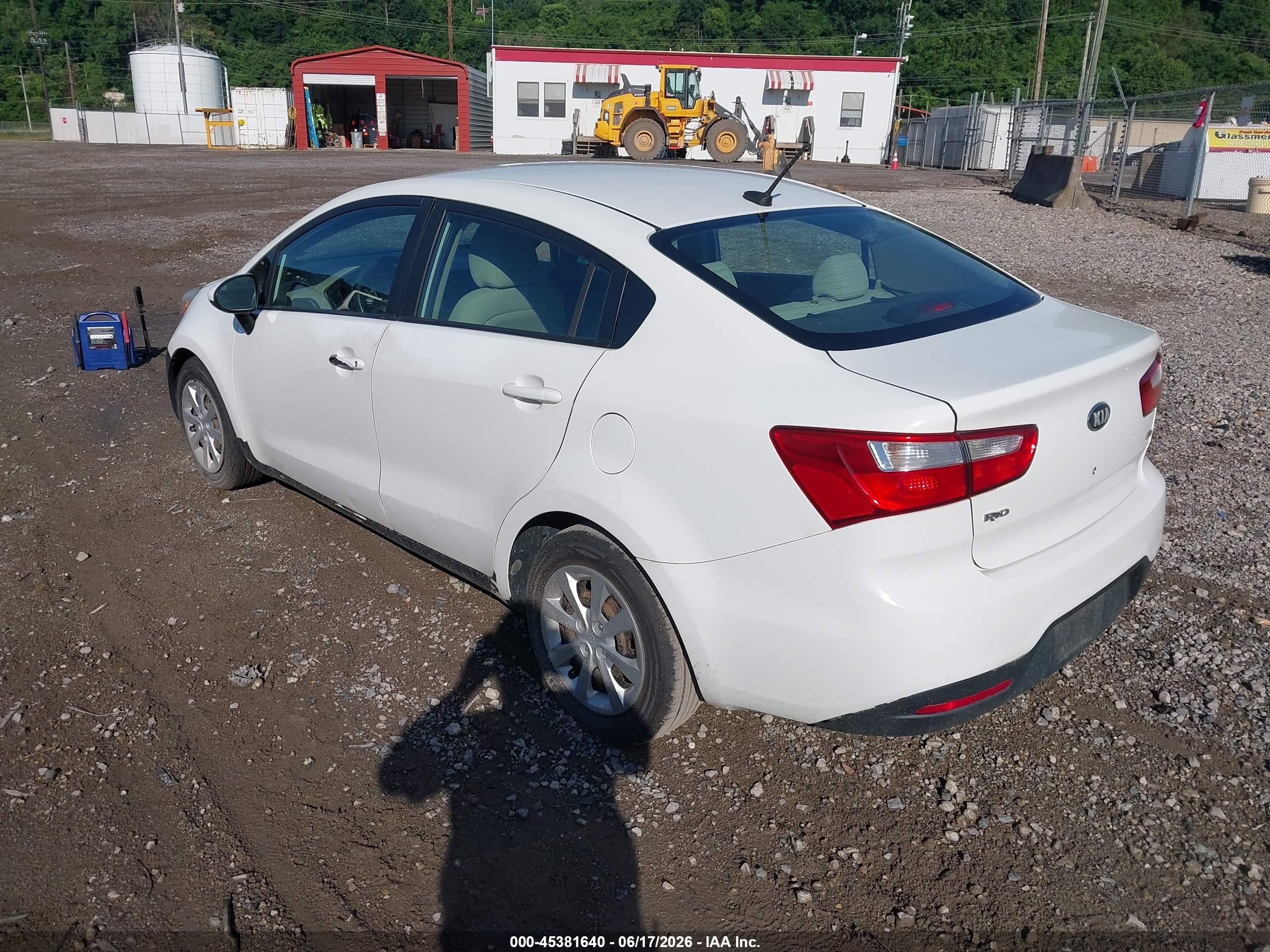 2013 Kia Rio Lx White vin: KNADM4A39D6268907