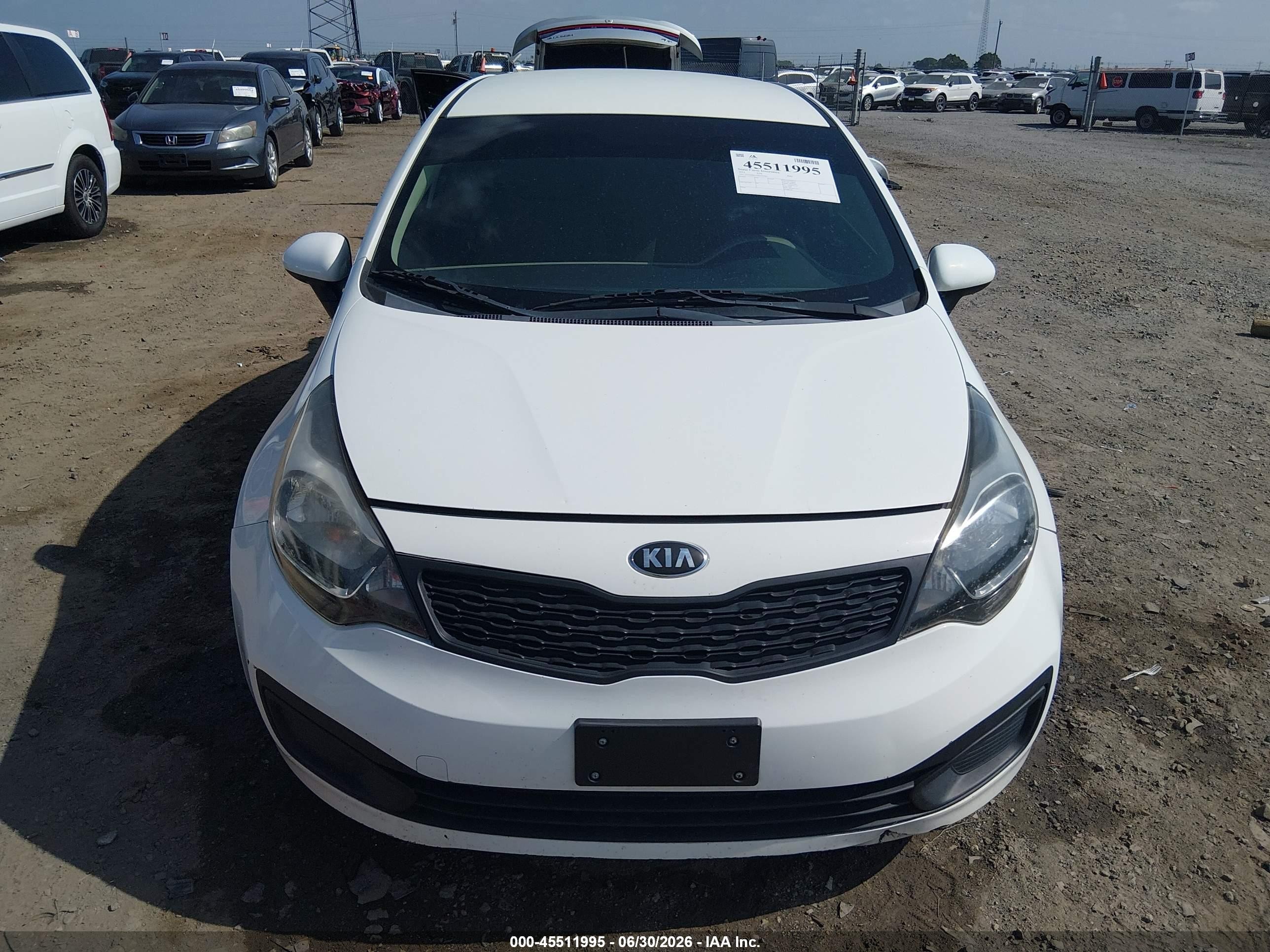 2014 Kia Rio Lx White vin: KNADM4A39E6327603