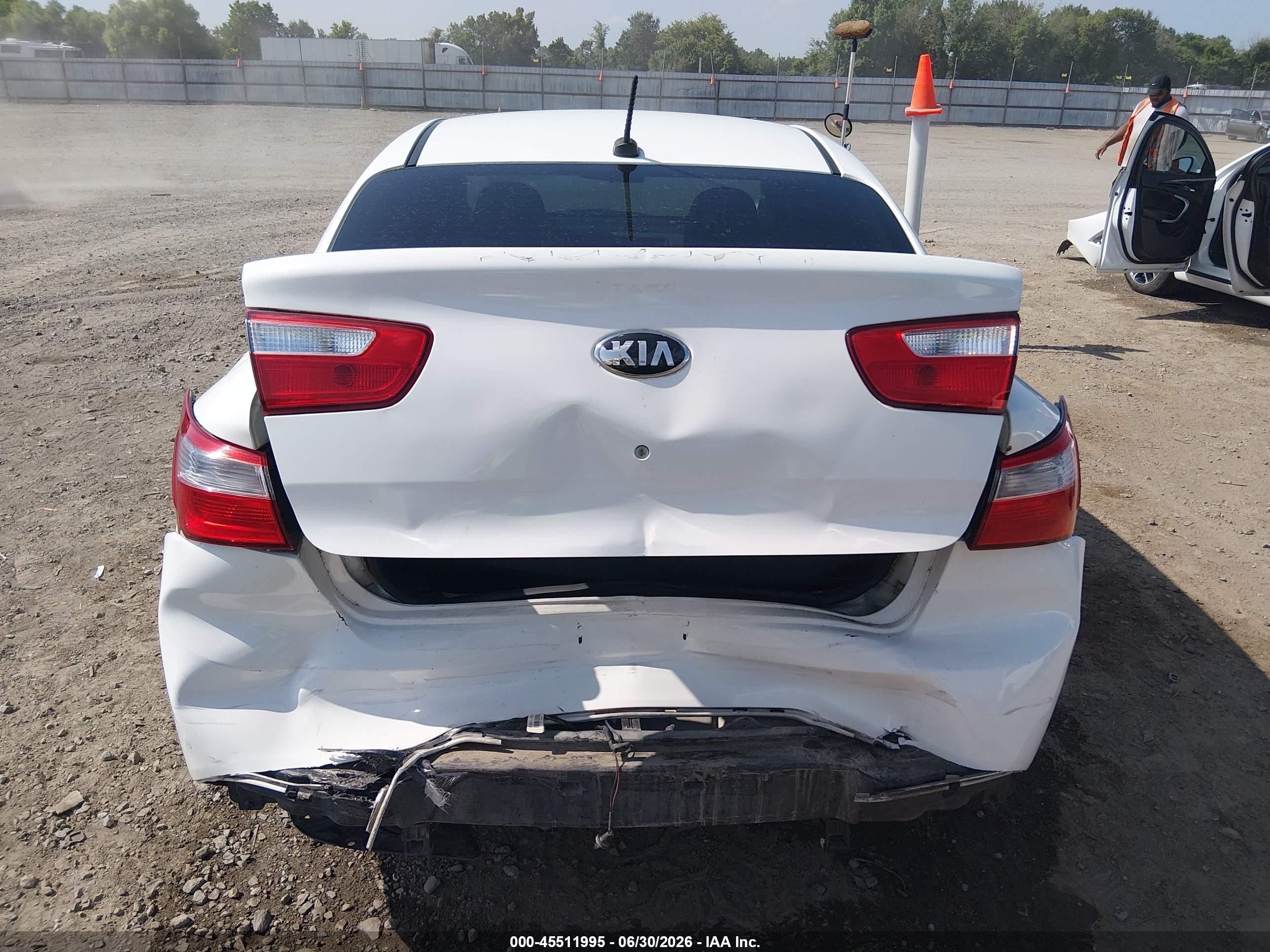 2014 Kia Rio Lx White vin: KNADM4A39E6327603