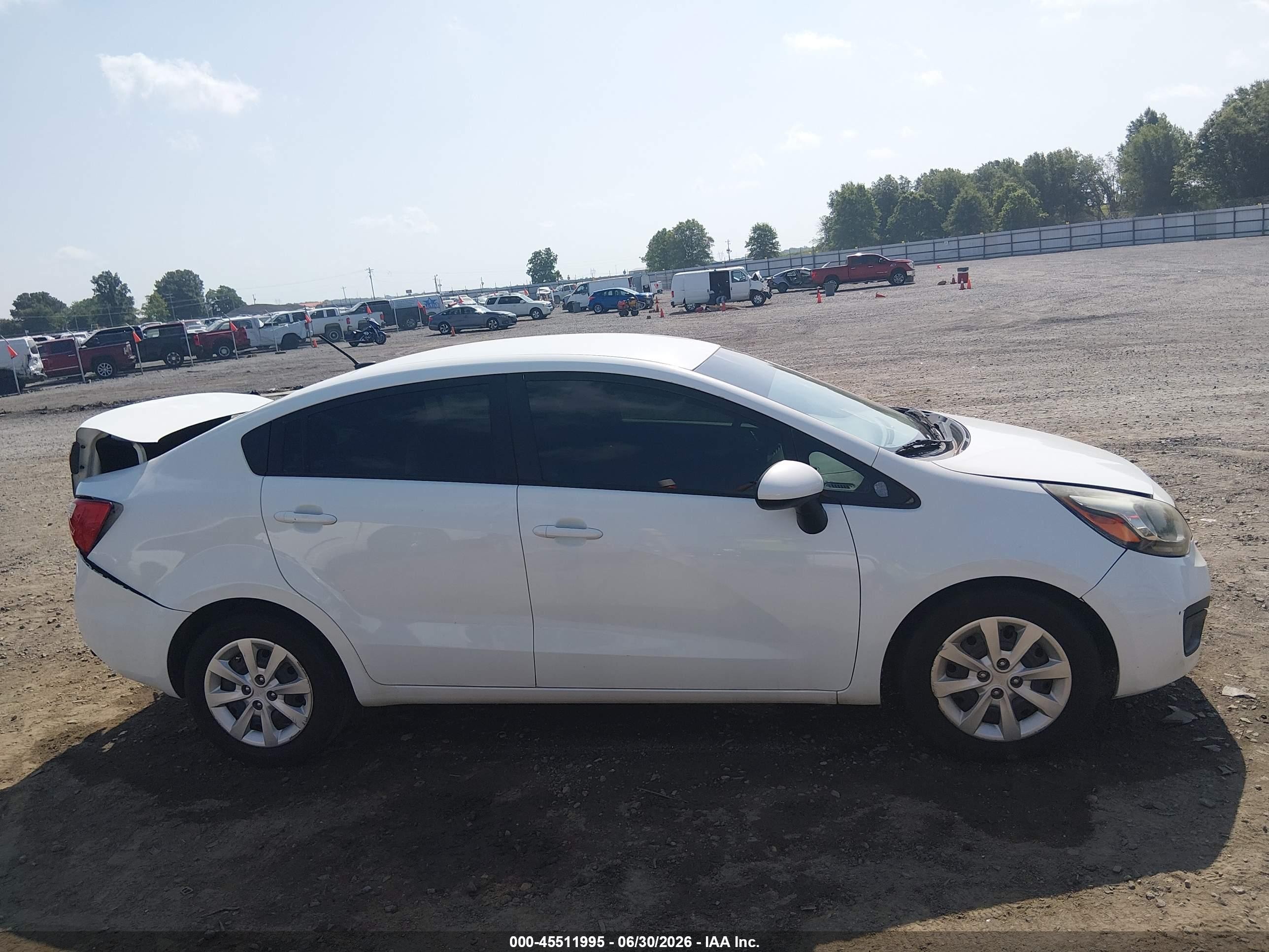 2014 Kia Rio Lx White vin: KNADM4A39E6327603