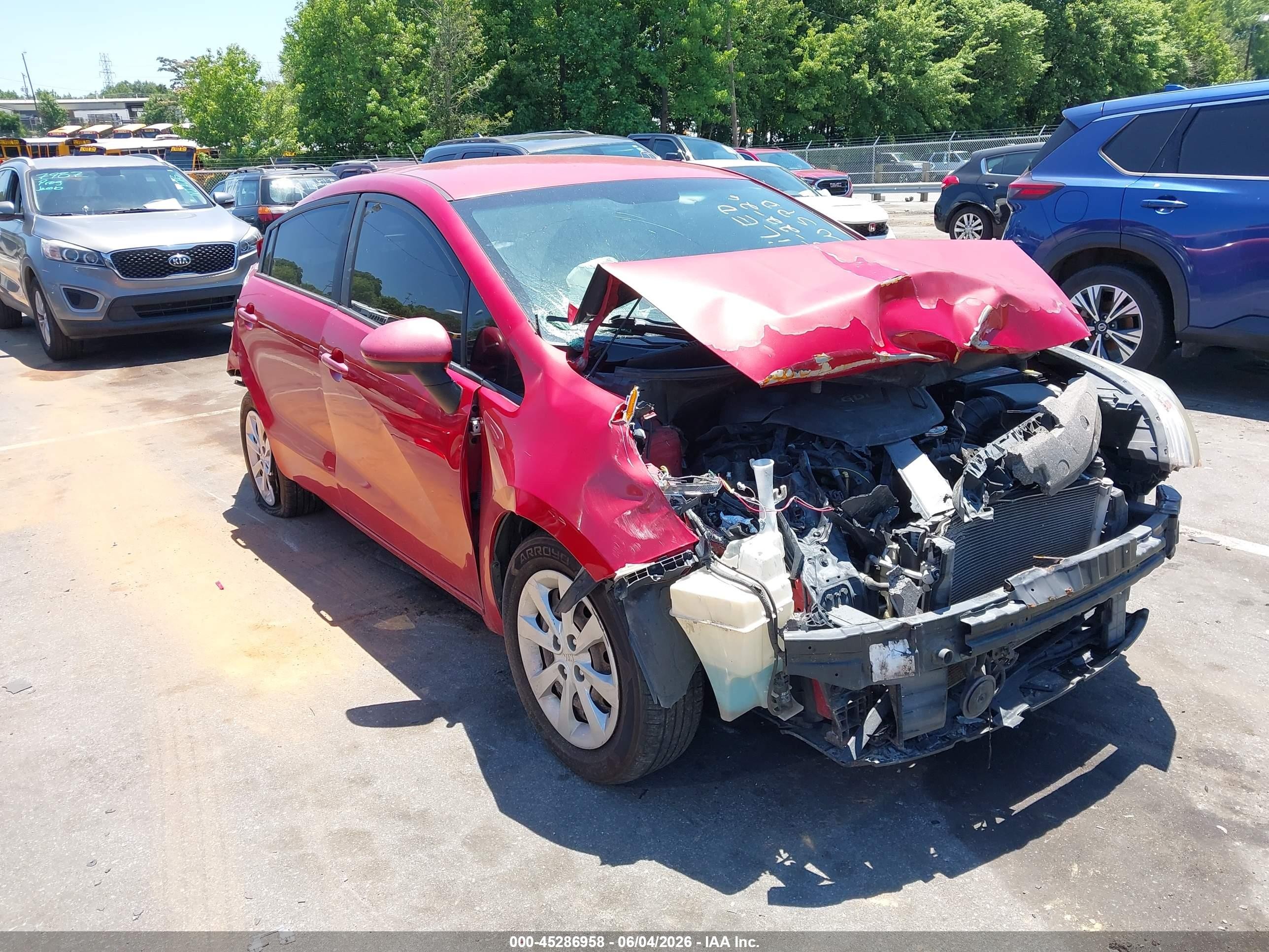 2014 Kia Rio Lx Burgundy vin: KNADM4A39E6389048