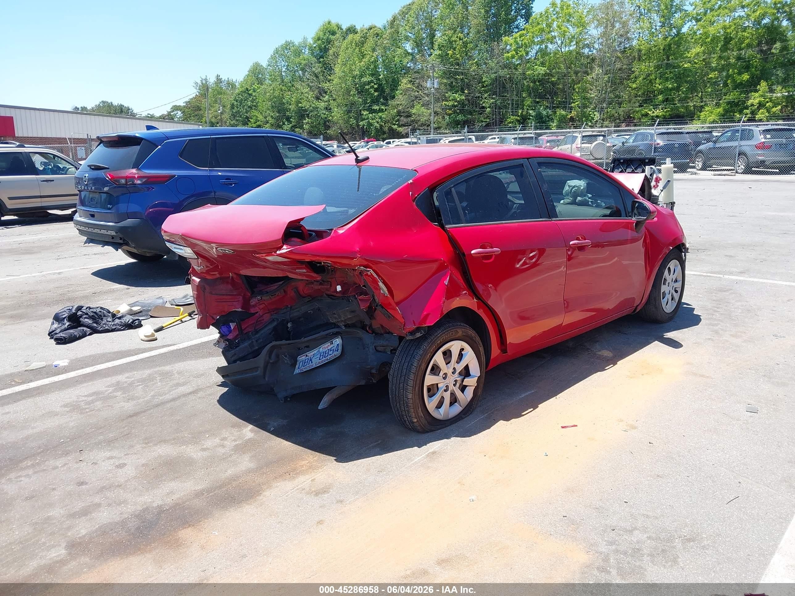 2014 Kia Rio Lx Burgundy vin: KNADM4A39E6389048