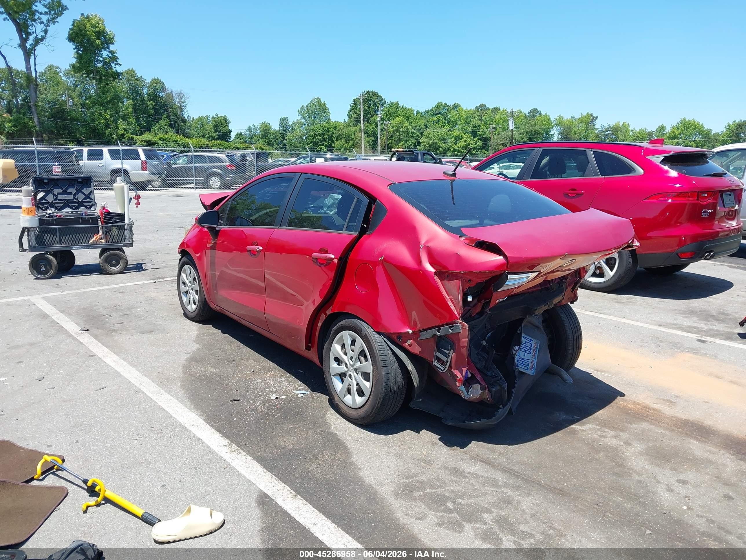 2014 Kia Rio Lx Burgundy vin: KNADM4A39E6389048
