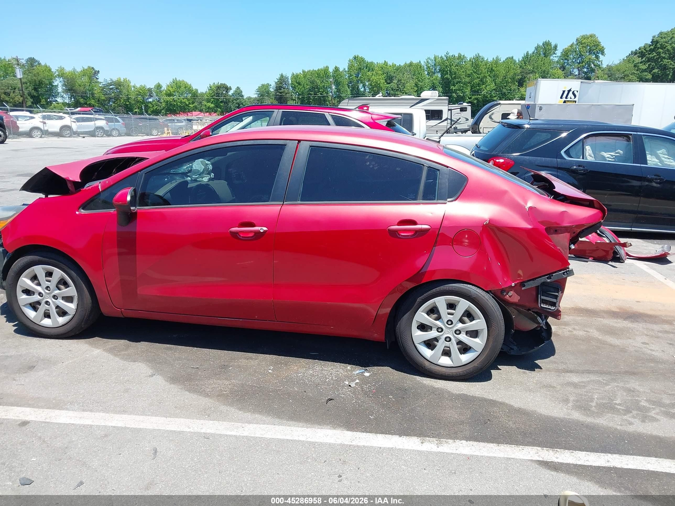 2014 Kia Rio Lx Burgundy vin: KNADM4A39E6389048