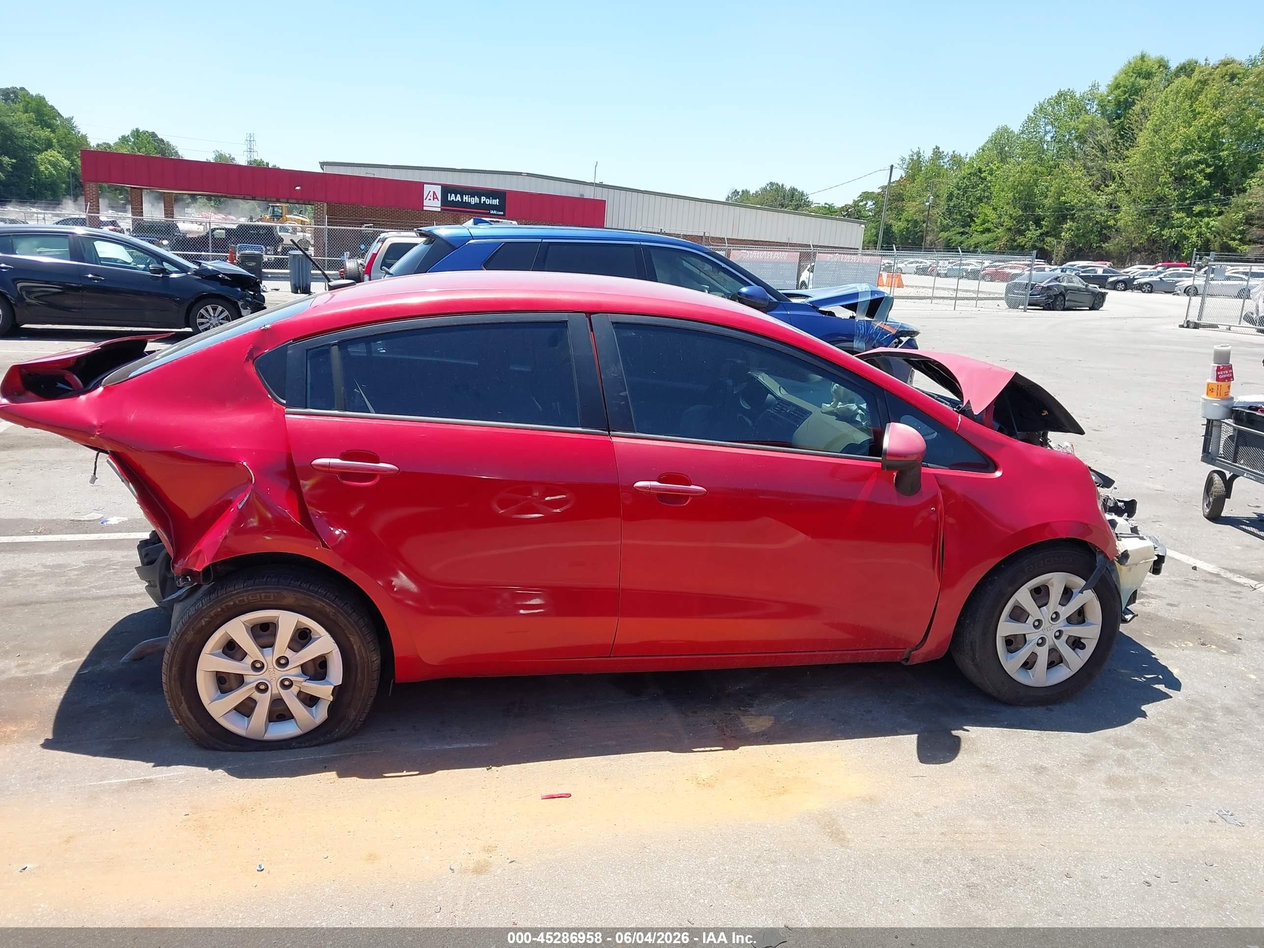 2014 Kia Rio Lx Burgundy vin: KNADM4A39E6389048