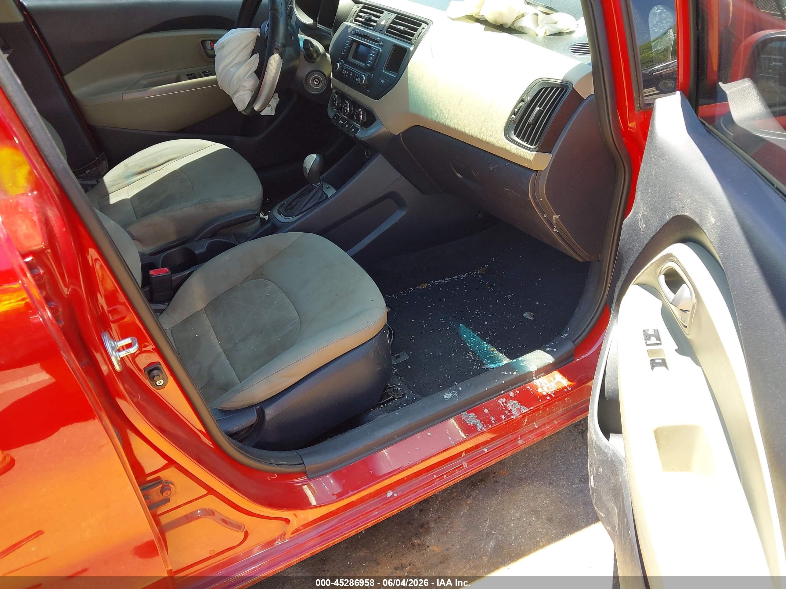 2014 Kia Rio Lx Burgundy vin: KNADM4A39E6389048