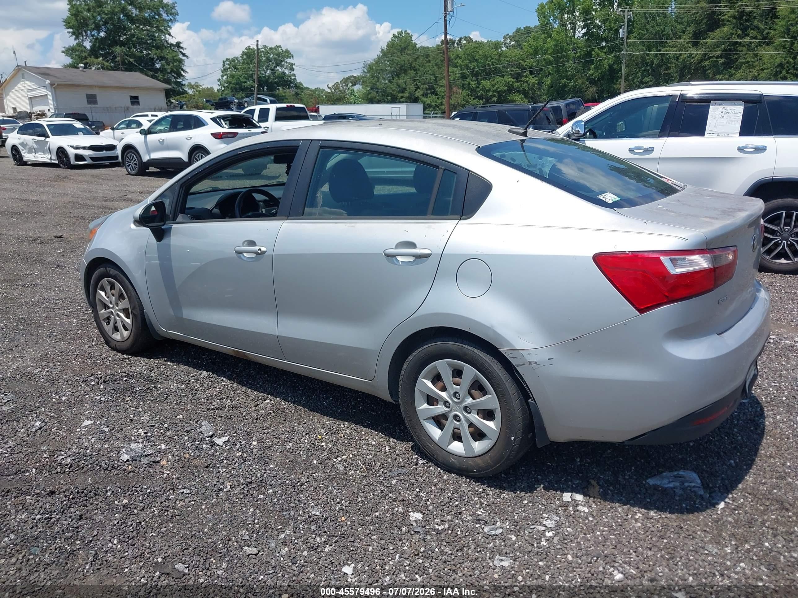 2014 Kia Rio Lx Gray vin: KNADM4A39E6420217
