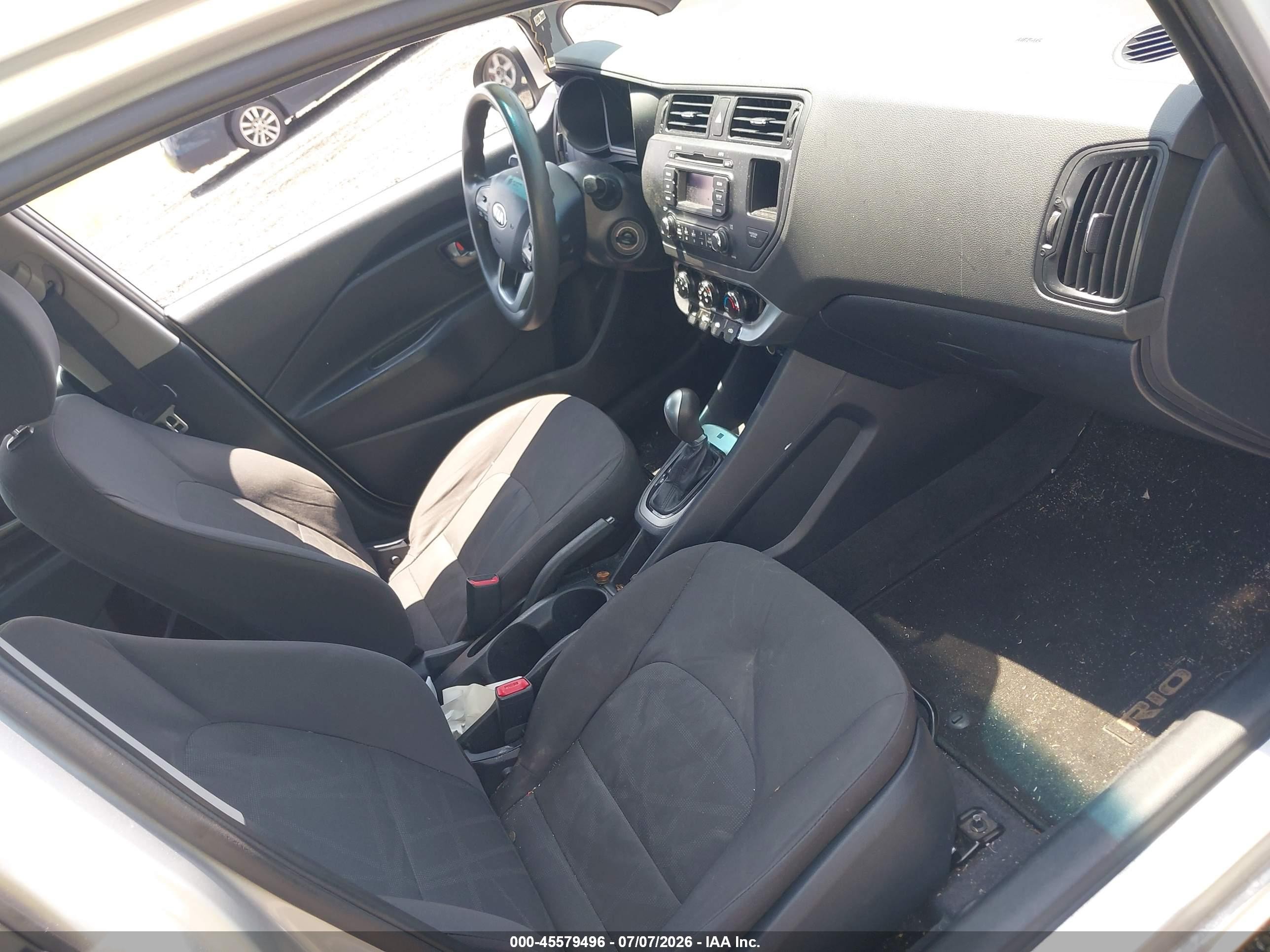 2014 Kia Rio Lx Gray vin: KNADM4A39E6420217