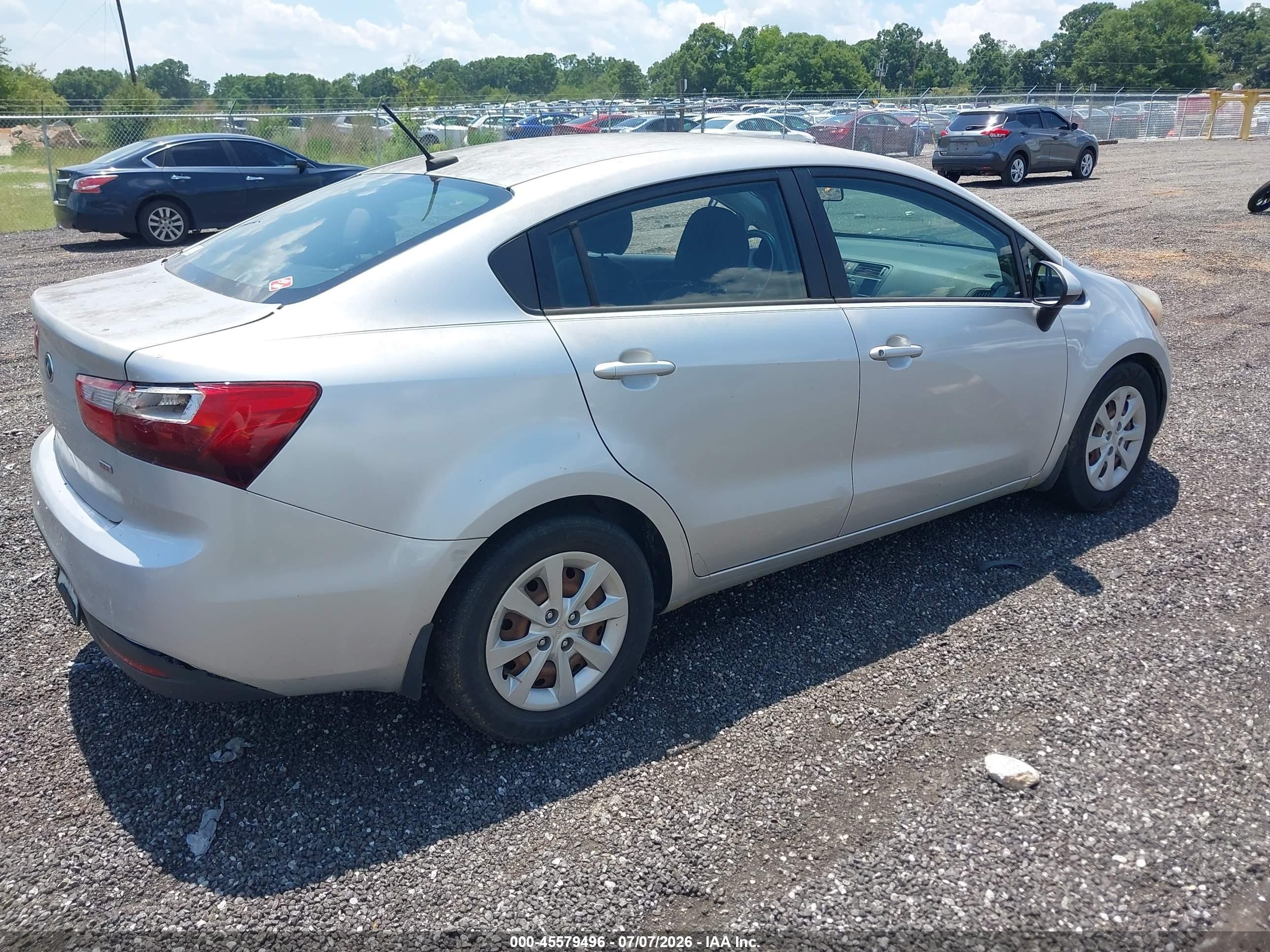 2014 Kia Rio Lx Gray vin: KNADM4A39E6420217