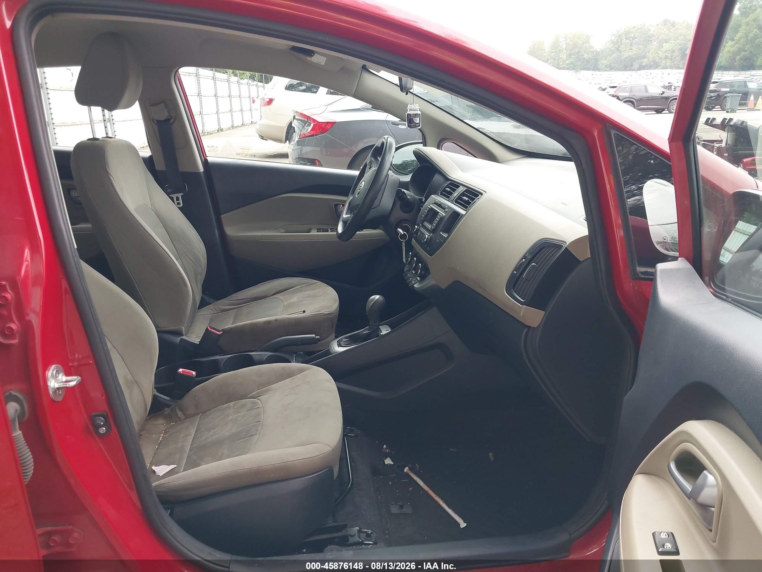 2015 Kia Rio Lx Red vin: KNADM4A39F6426570