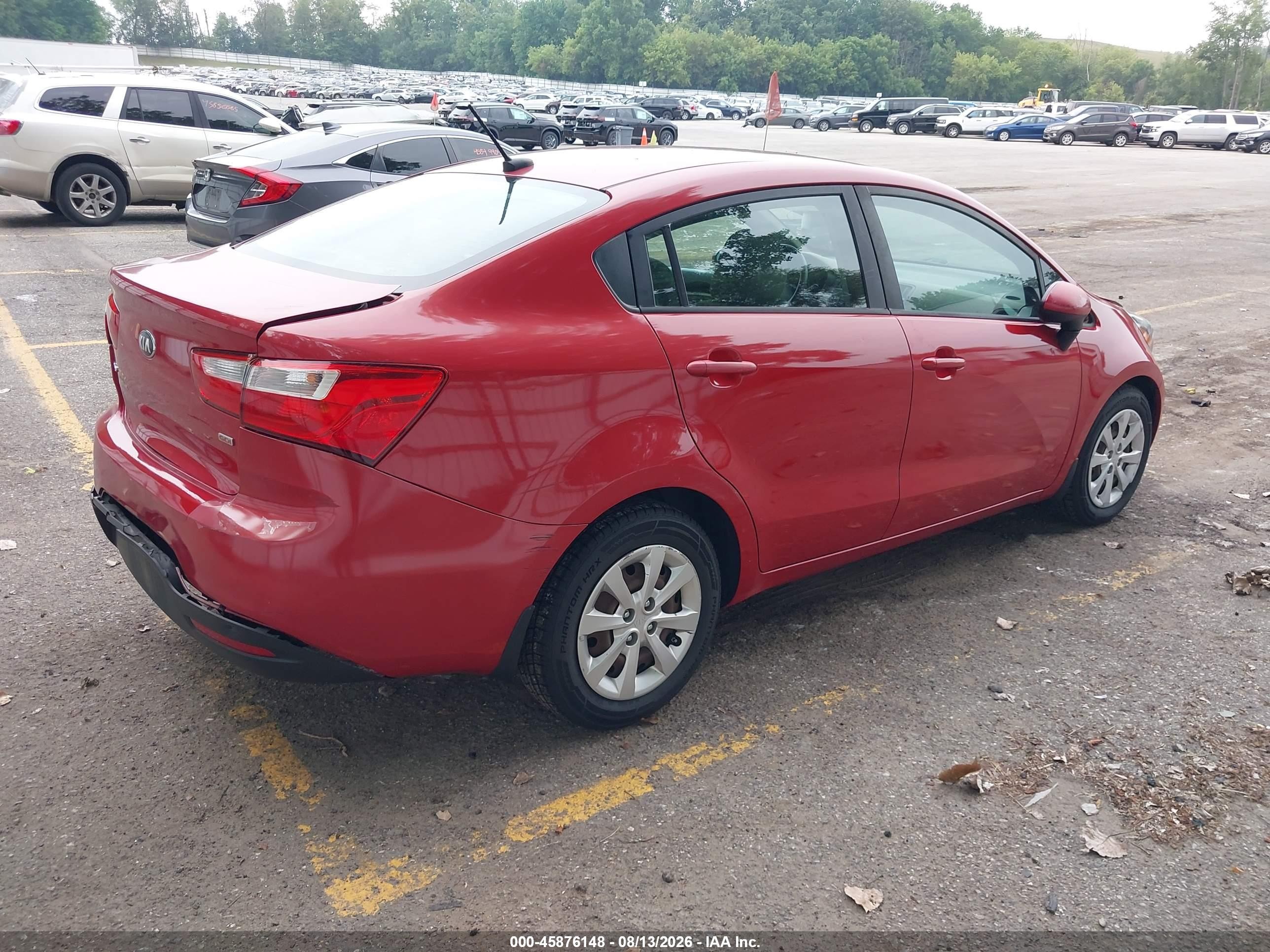 2015 Kia Rio Lx Red vin: KNADM4A39F6426570