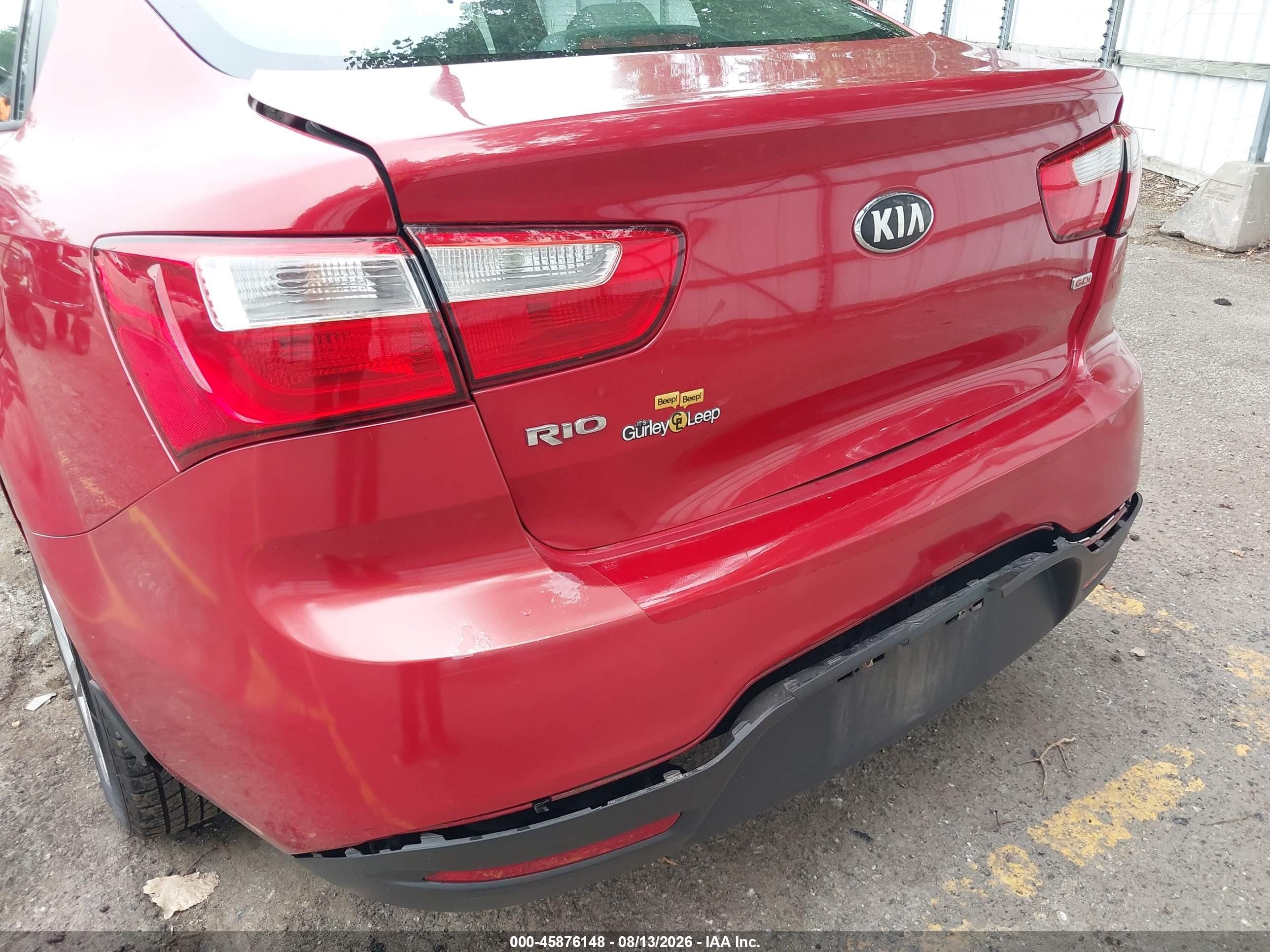 2015 Kia Rio Lx Red vin: KNADM4A39F6426570