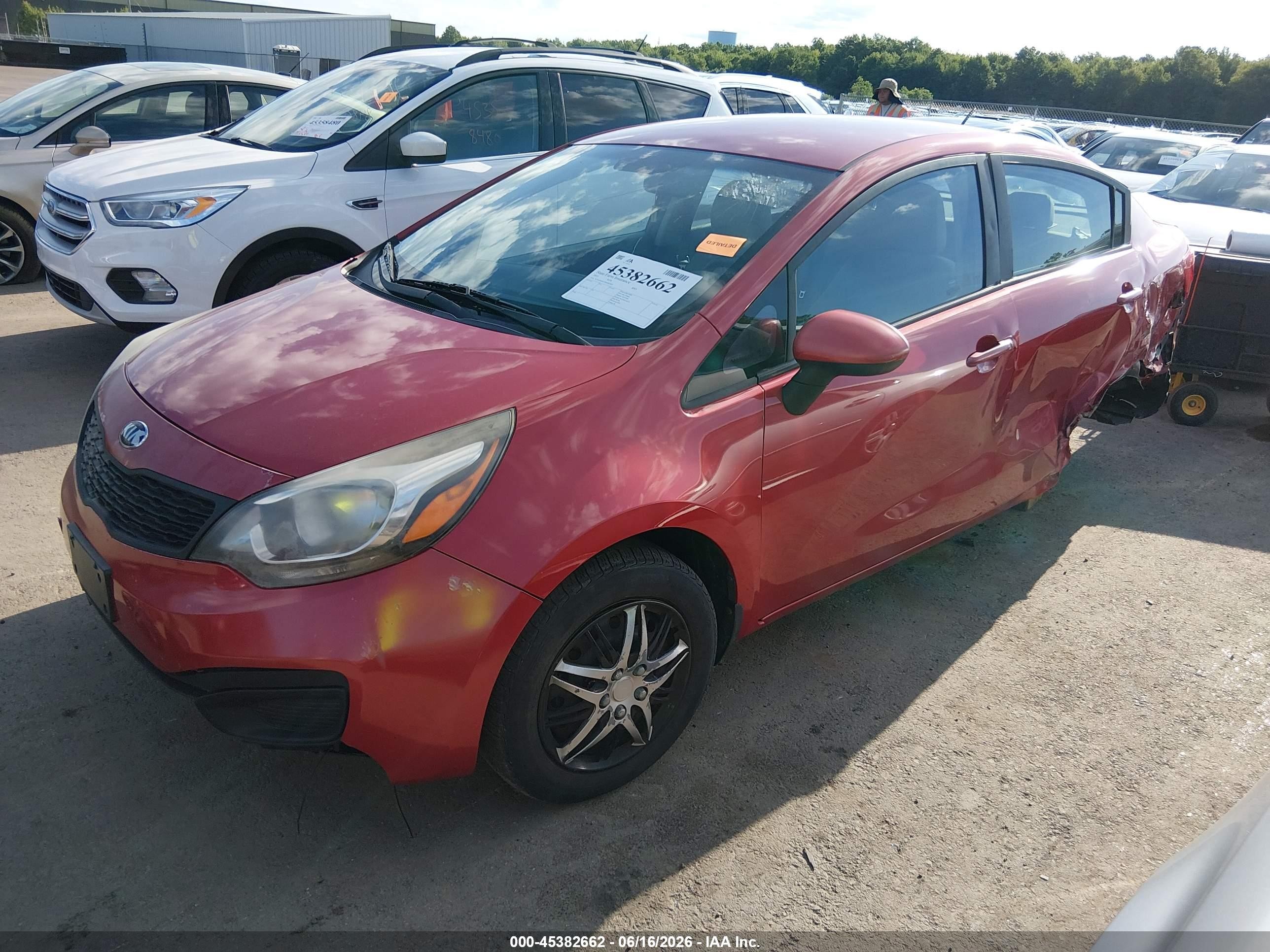 2015 Kia Rio Lx Red vin: KNADM4A39F6445409