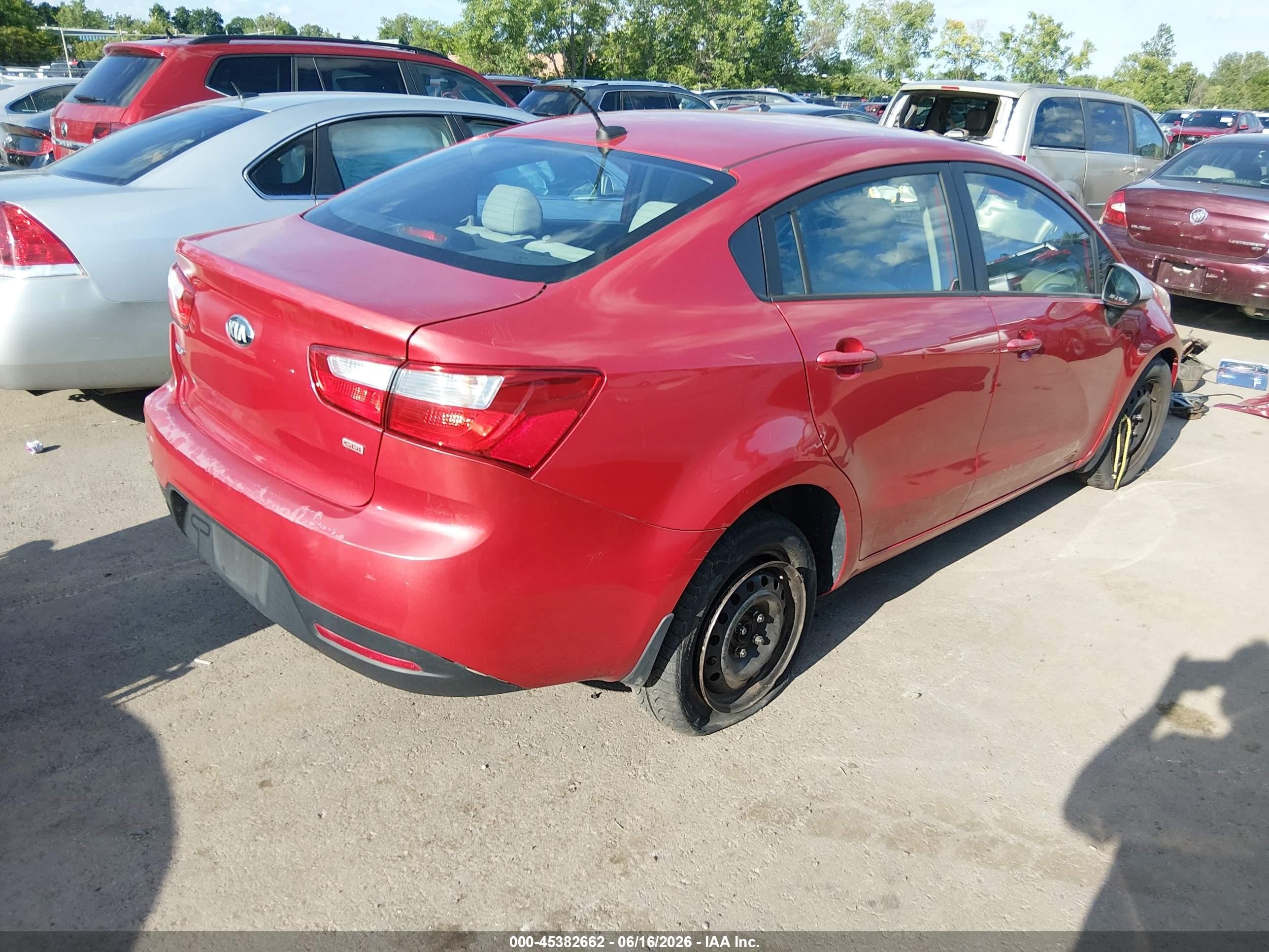 2015 Kia Rio Lx Red vin: KNADM4A39F6445409