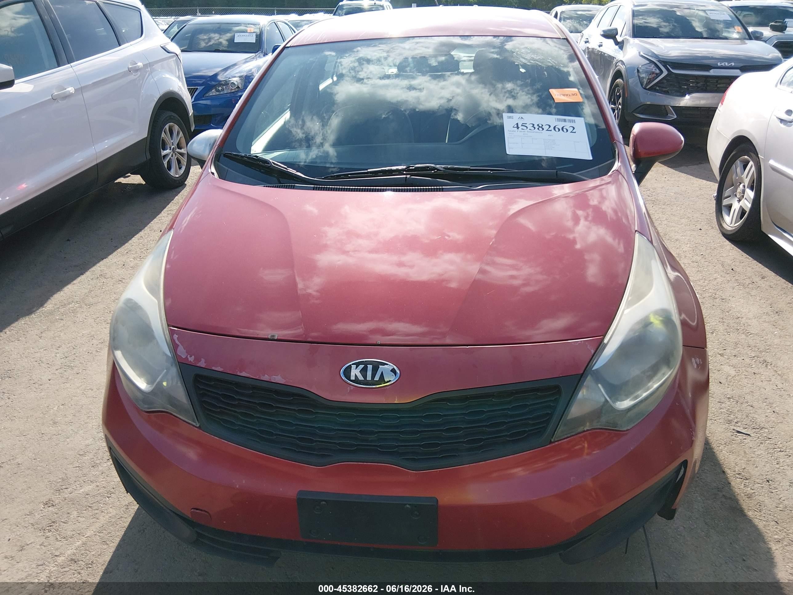 2015 Kia Rio Lx Red vin: KNADM4A39F6445409