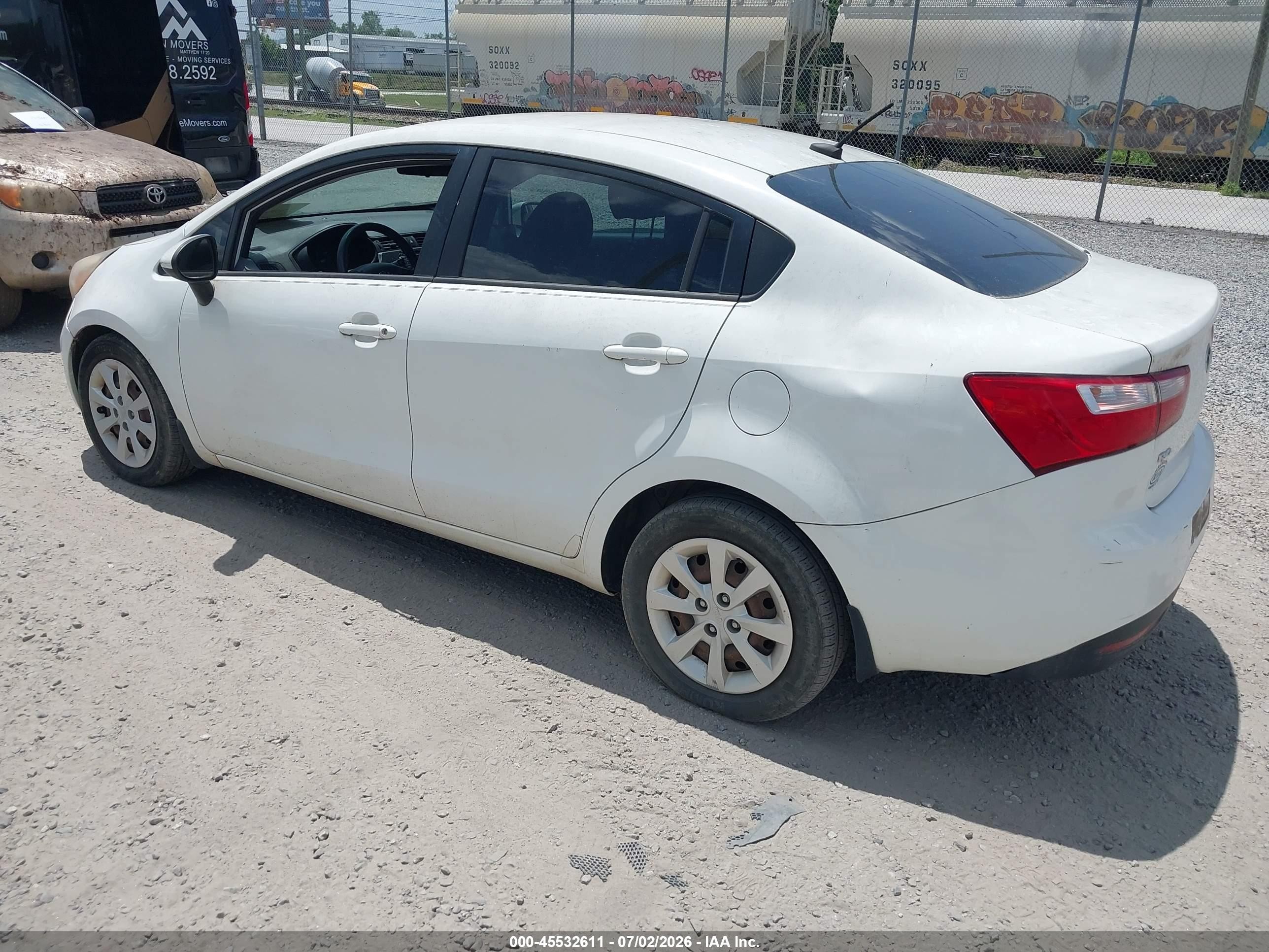 2015 Kia Rio Lx White vin: KNADM4A39F6452599