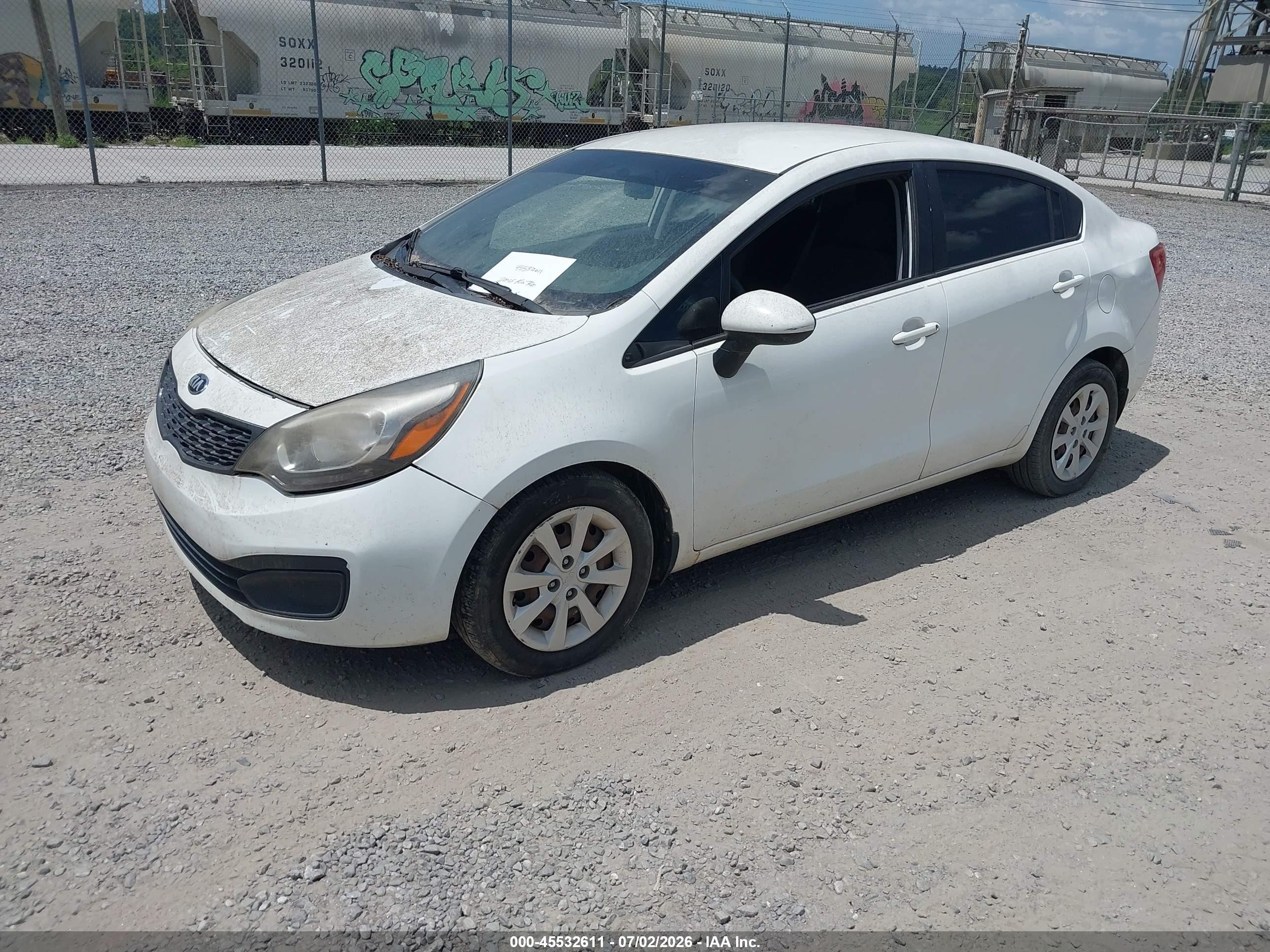 2015 Kia Rio Lx White vin: KNADM4A39F6452599