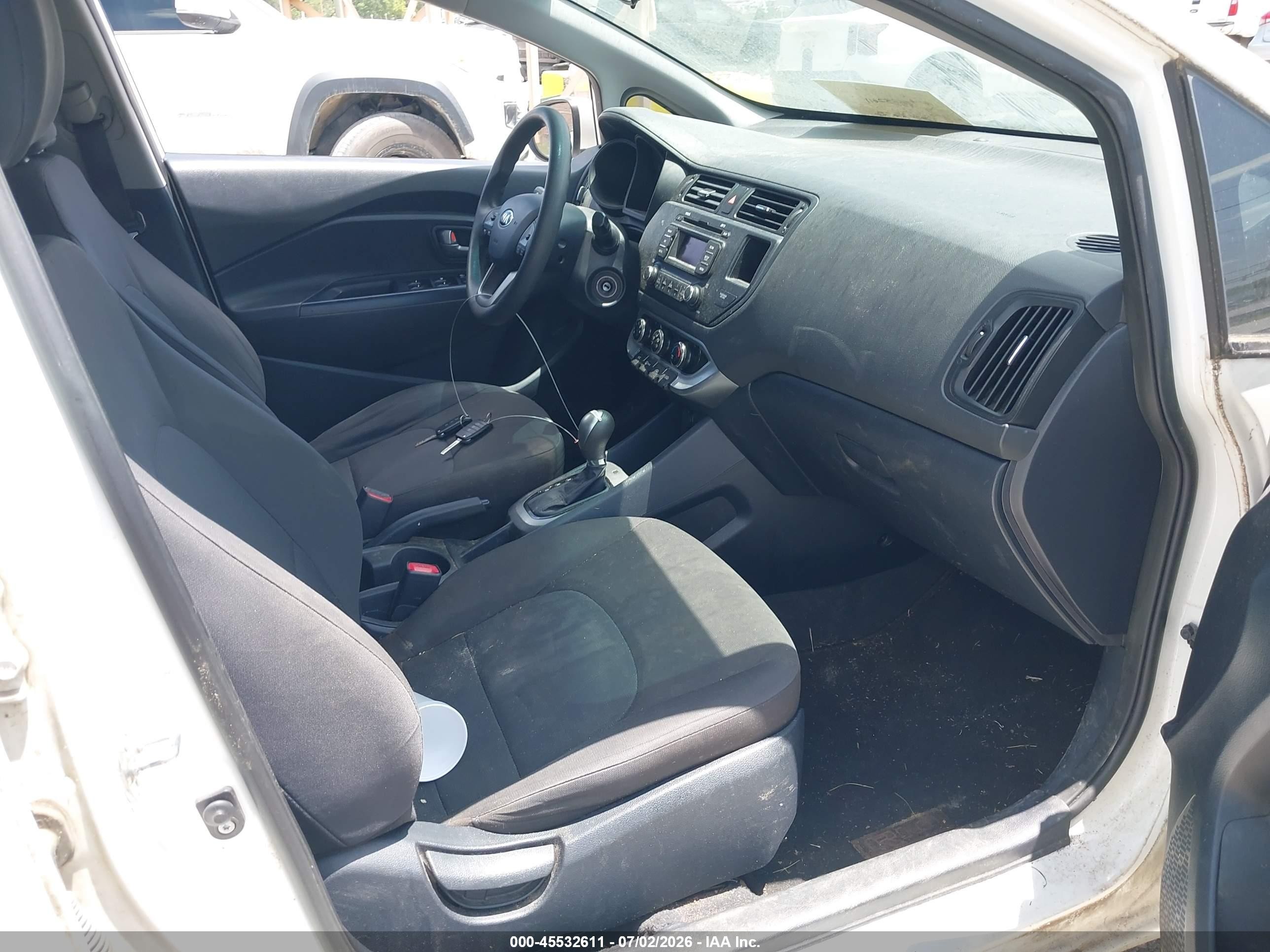 2015 Kia Rio Lx White vin: KNADM4A39F6452599