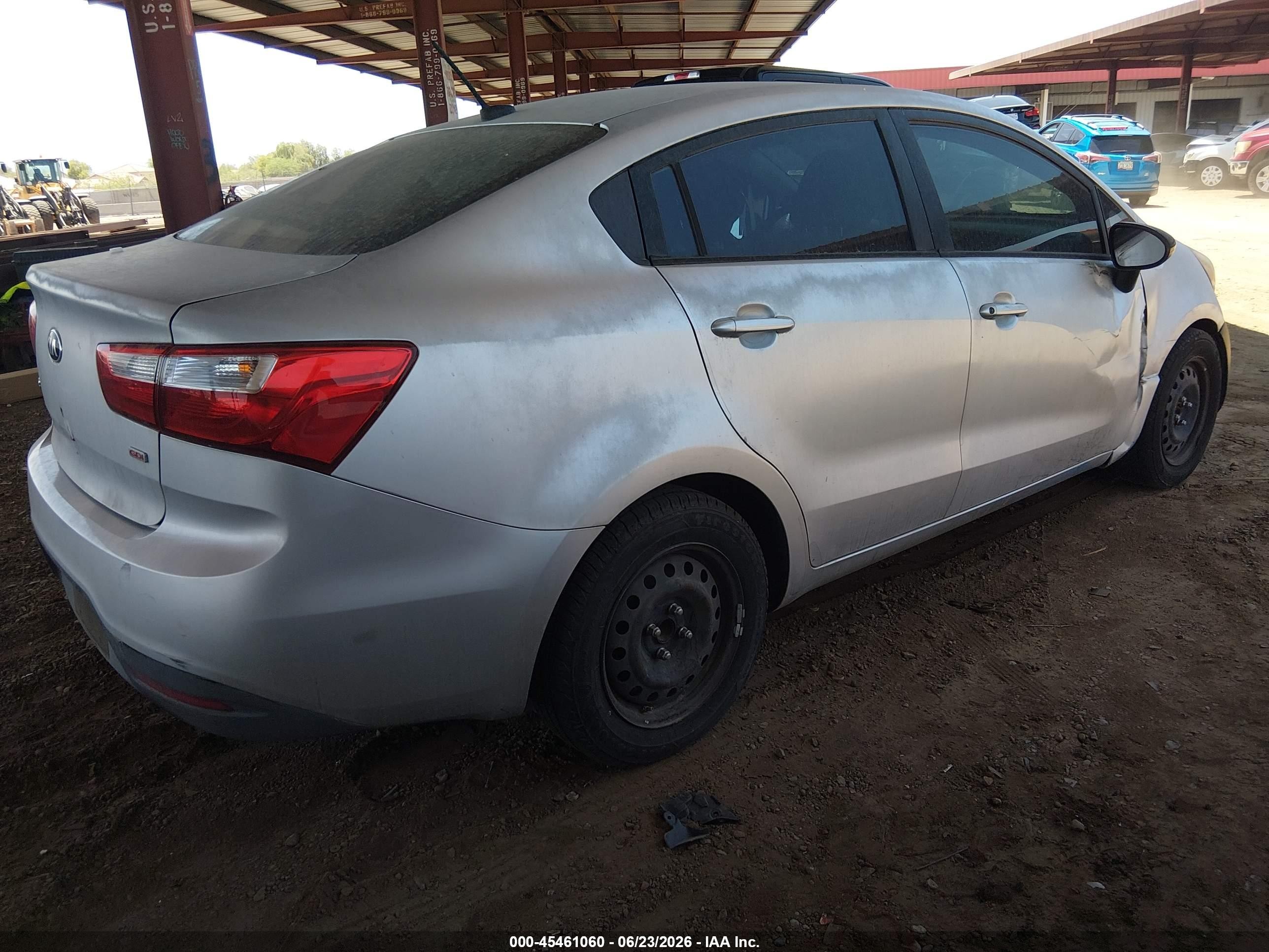 2015 Kia Rio Lx Silver vin: KNADM4A39F6509514