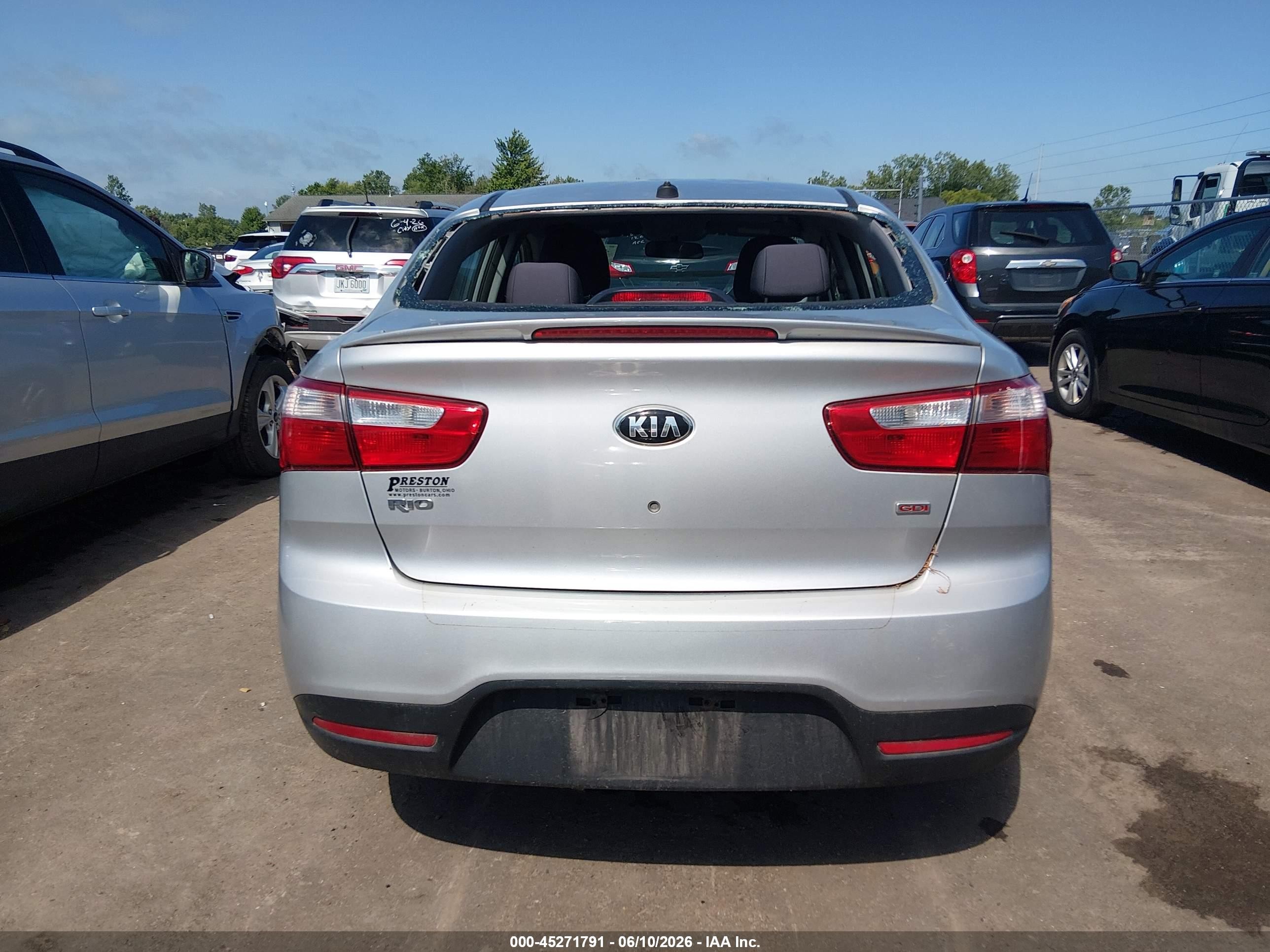 2015 Kia Rio Lx Silver vin: KNADM4A39F6528015