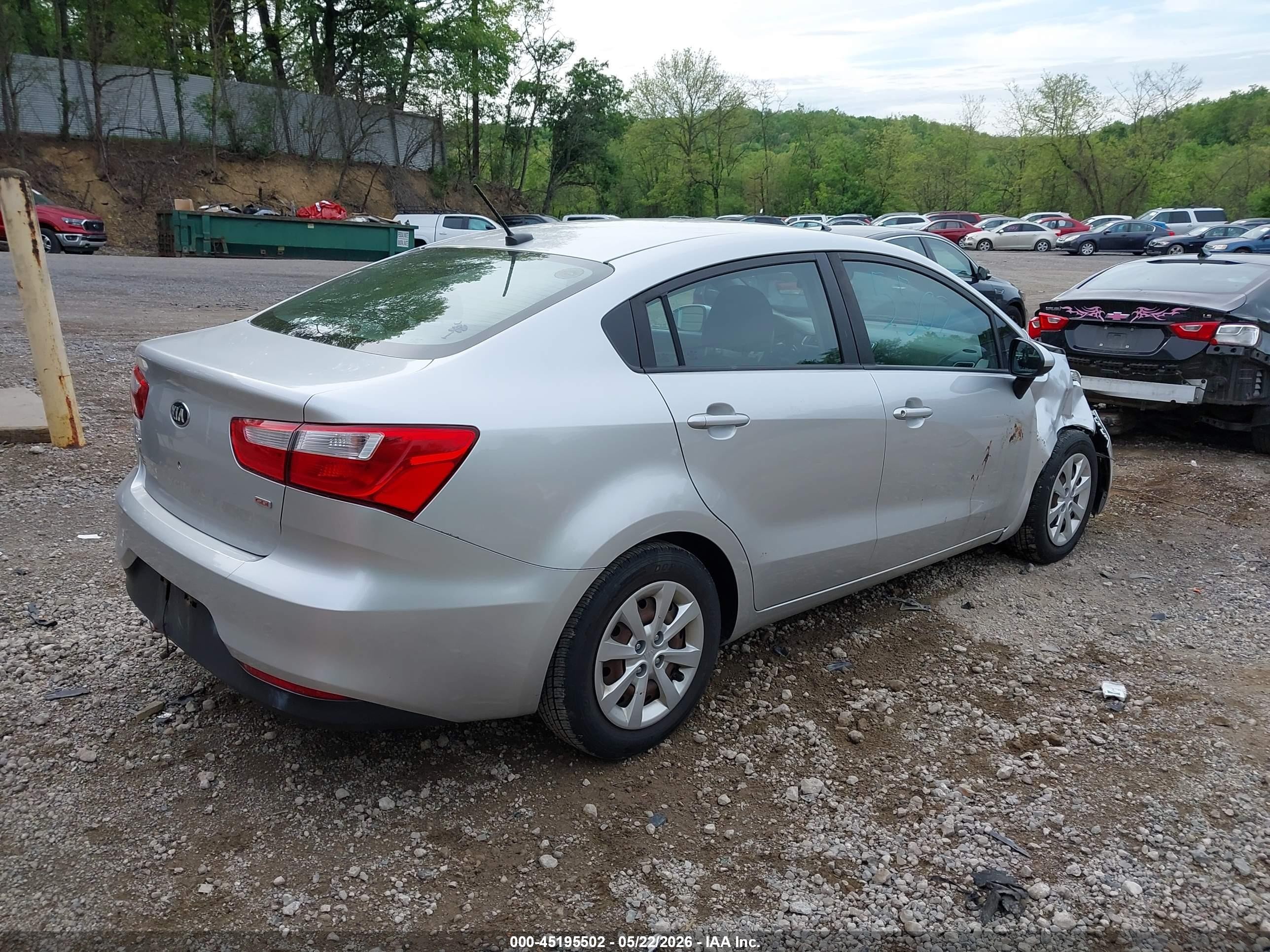 2016 Kia Rio Lx Silver vin: KNADM4A39G6677493
