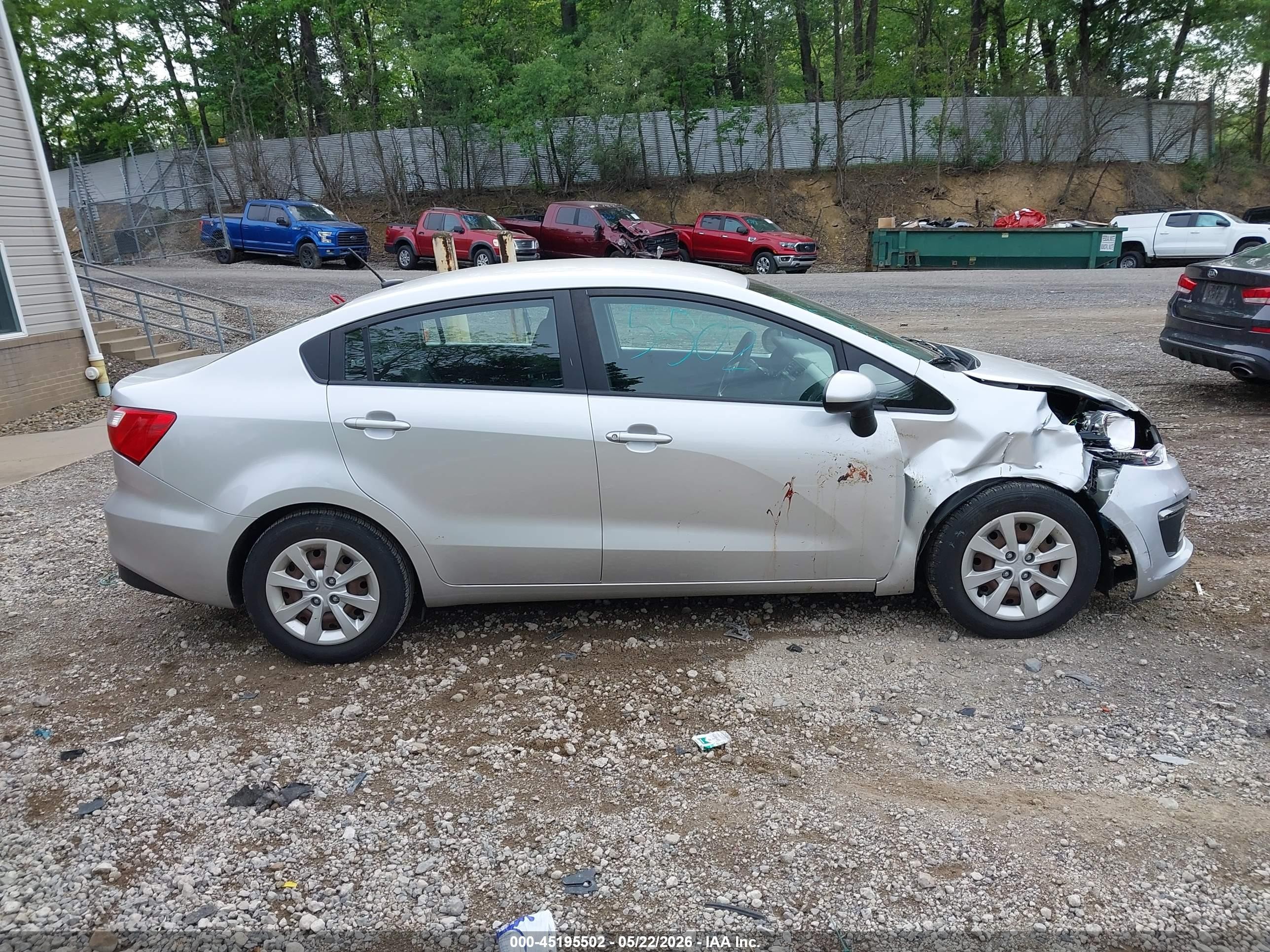 2016 Kia Rio Lx Silver vin: KNADM4A39G6677493