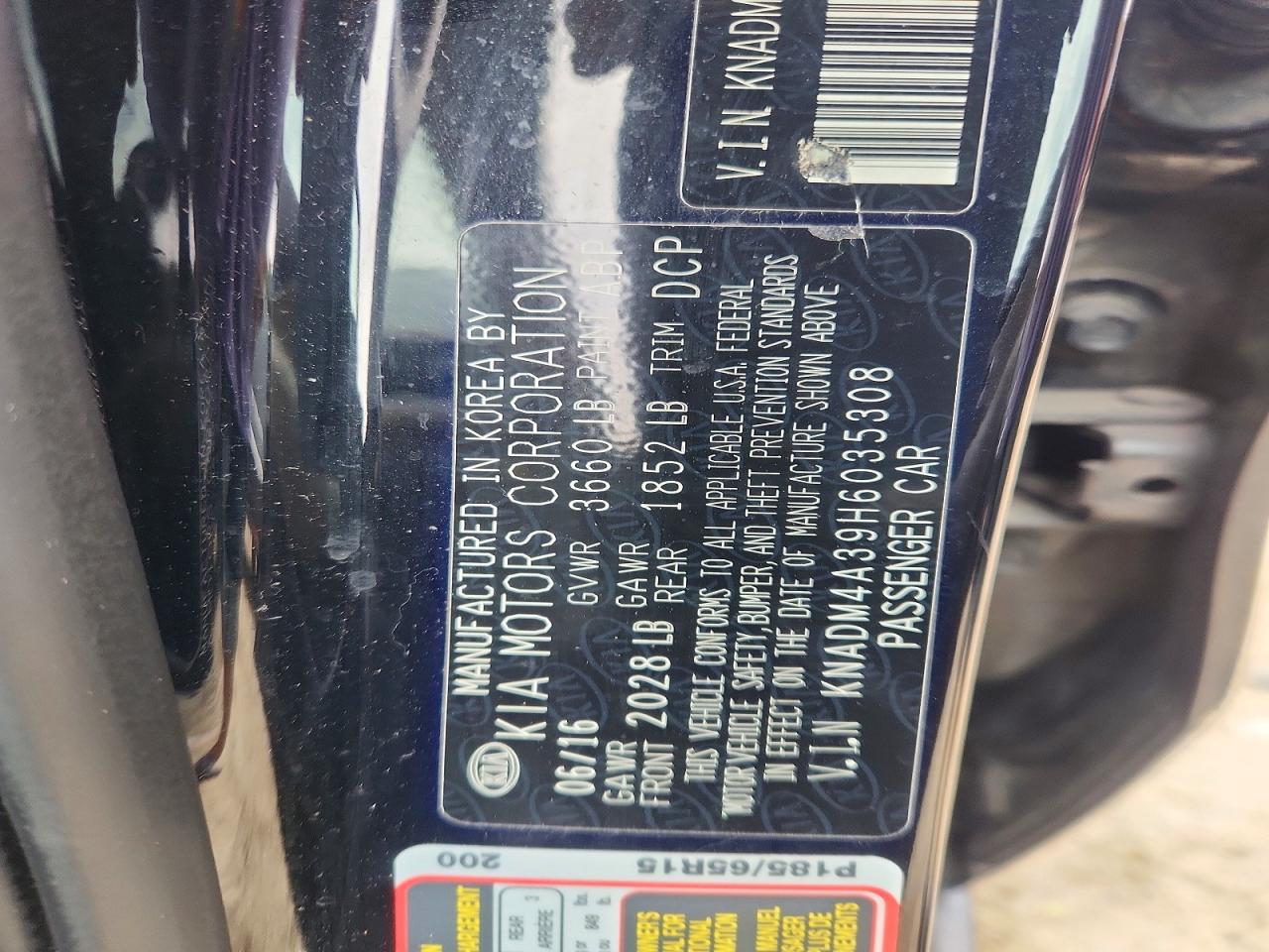 2017 Kia Rio Lx Черный vin: KNADM4A39H6035308