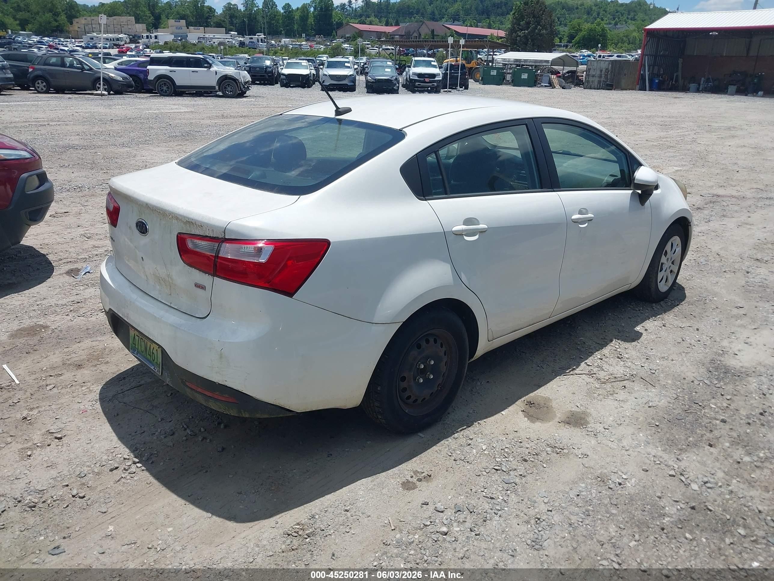 2012 Kia Rio Lx Белый vin: KNADM4A3XC6055933