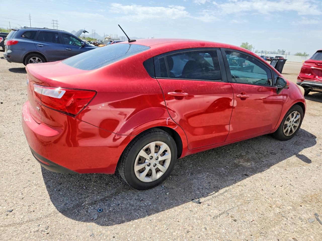 2012 Kia Rio Lx Red vin: KNADM4A3XC6069315
