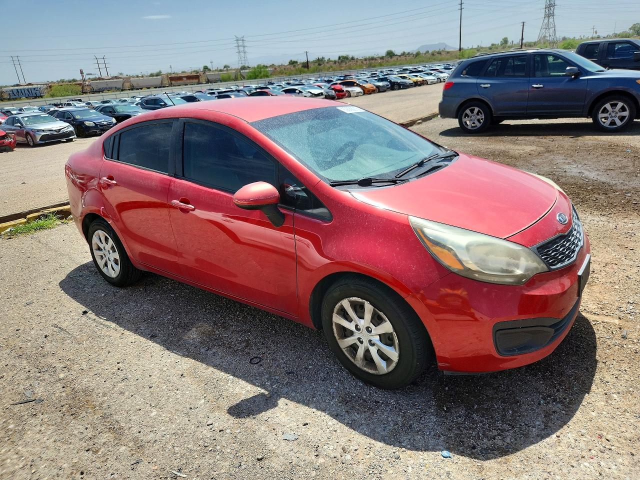 2012 Kia Rio Lx Red vin: KNADM4A3XC6069315