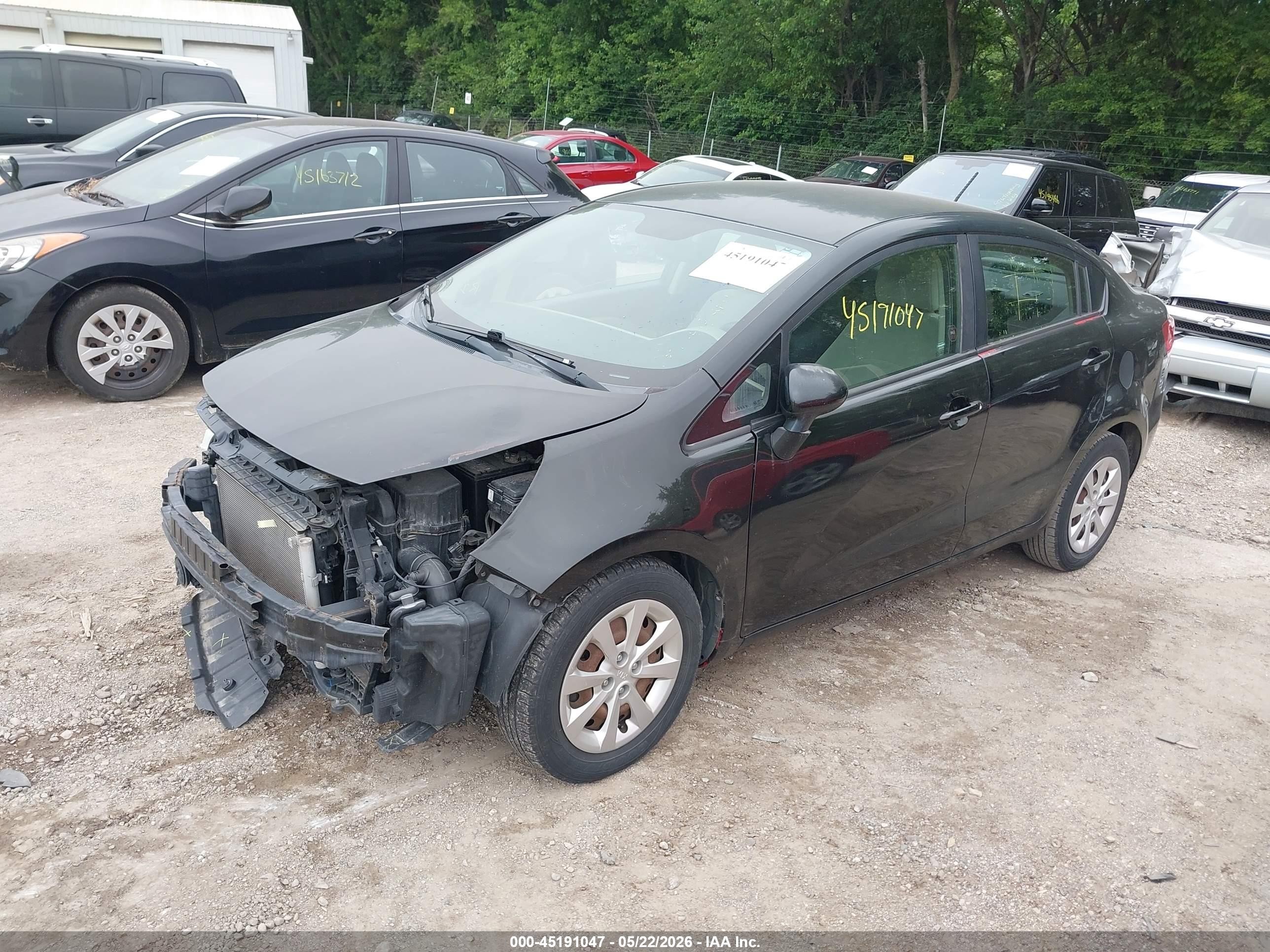 2013 Kia Rio Lx Черный vin: KNADM4A3XD6171585