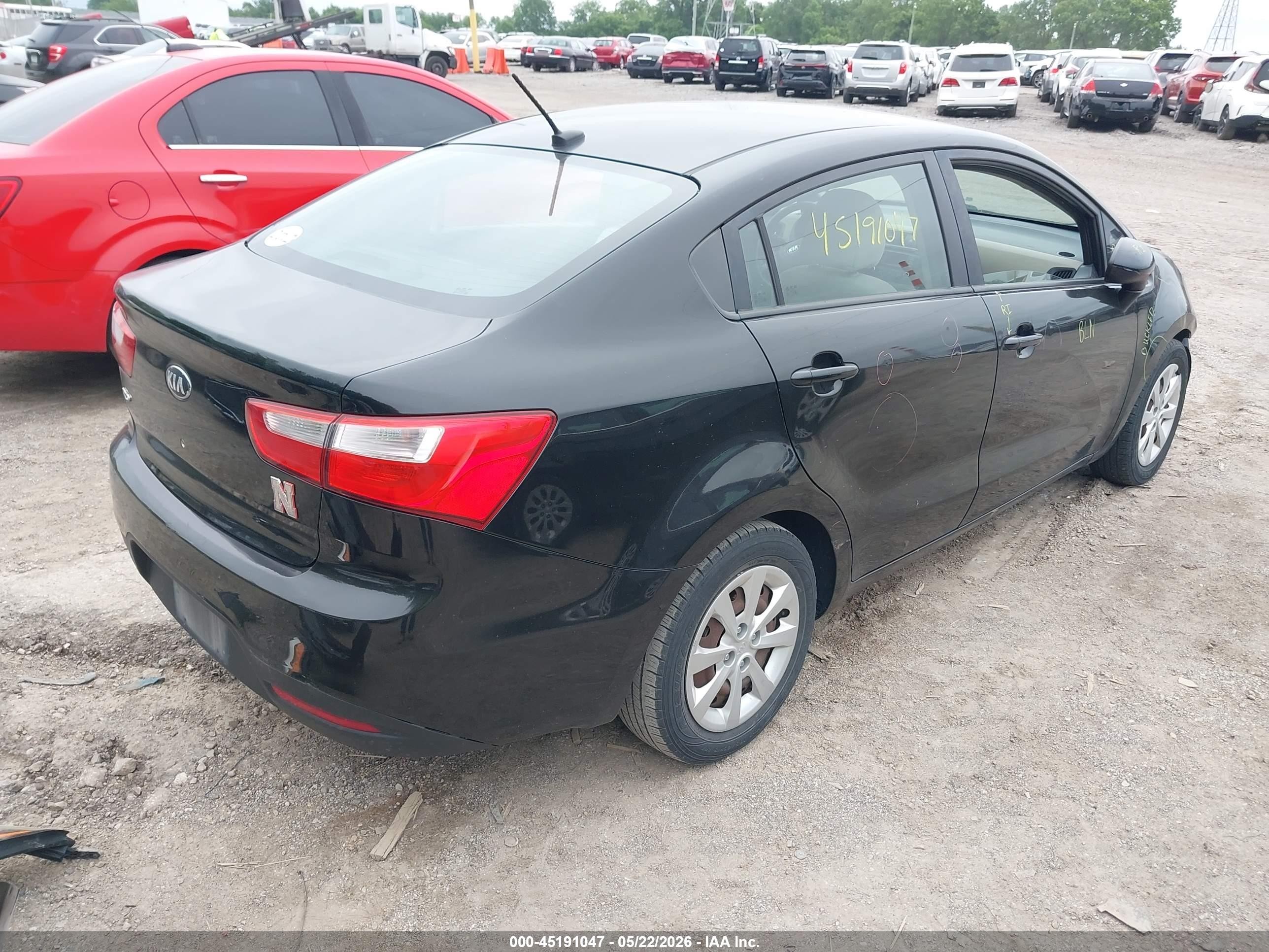 2013 Kia Rio Lx Черный vin: KNADM4A3XD6171585