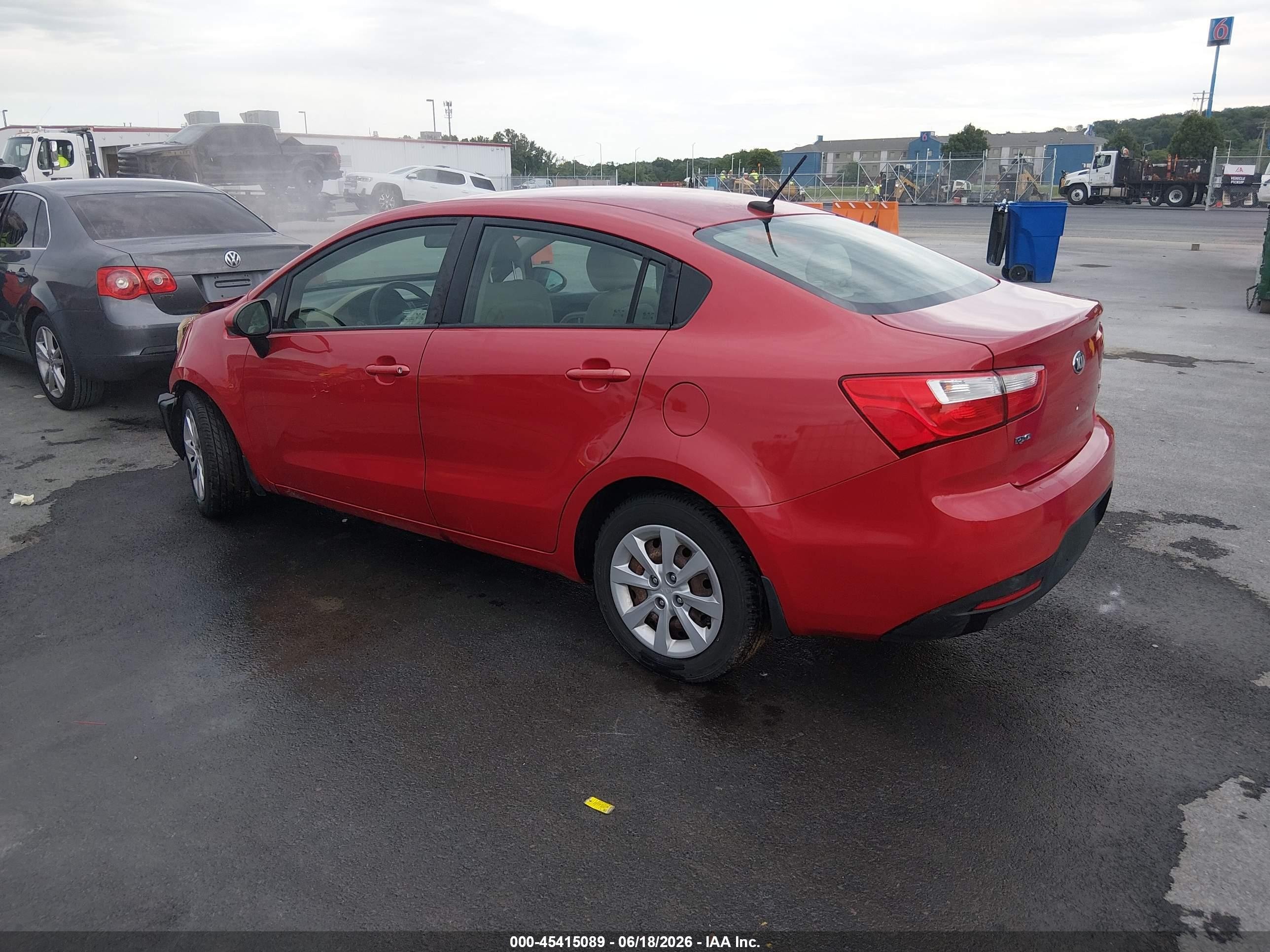 2013 Kia Rio Lx Red vin: KNADM4A3XD6211888