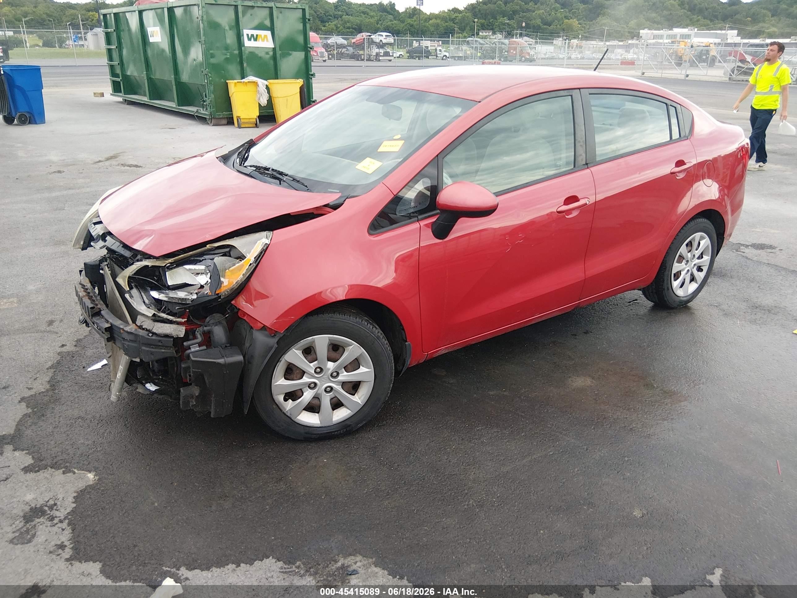 2013 Kia Rio Lx Red vin: KNADM4A3XD6211888