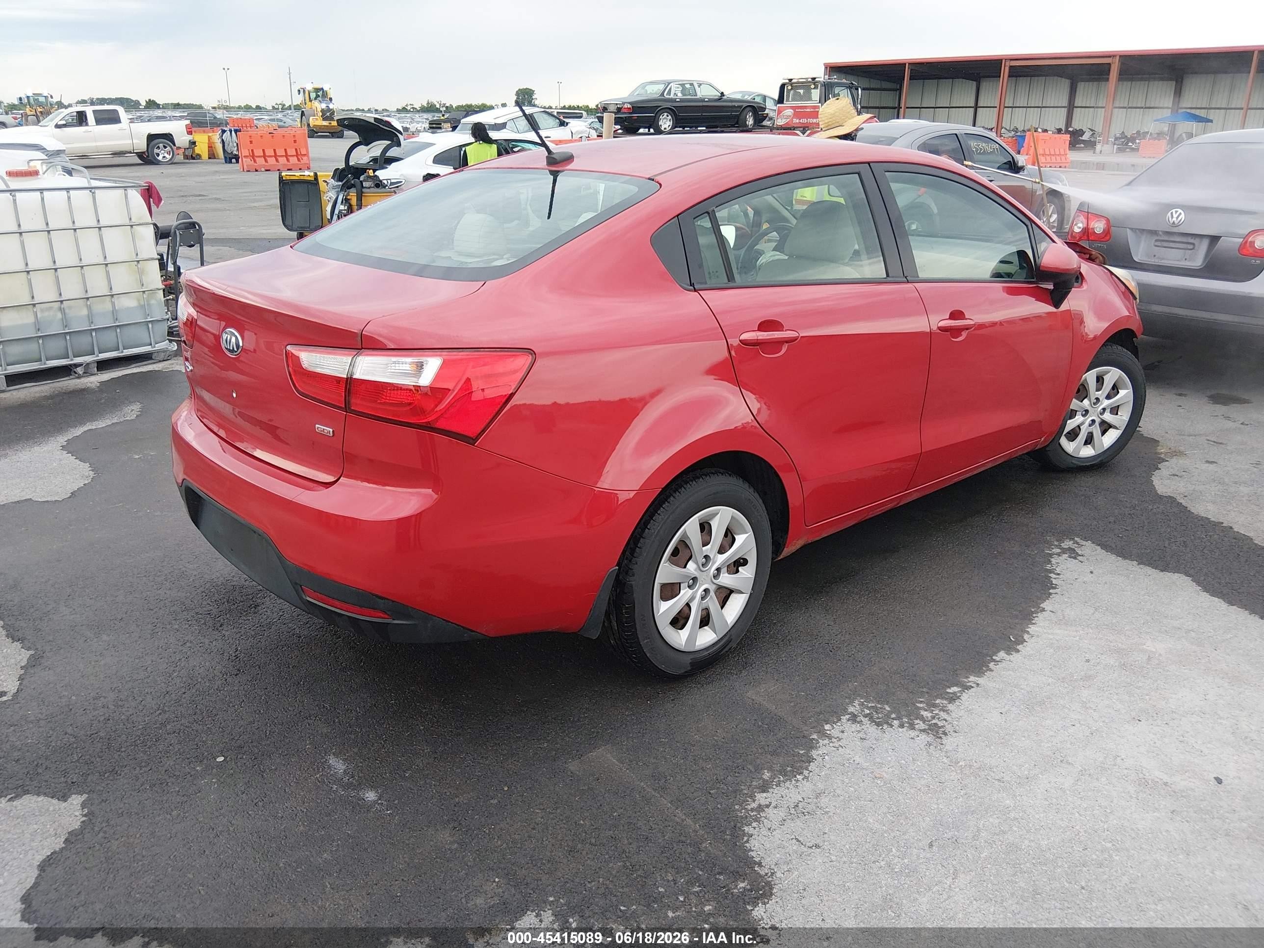 2013 Kia Rio Lx Red vin: KNADM4A3XD6211888