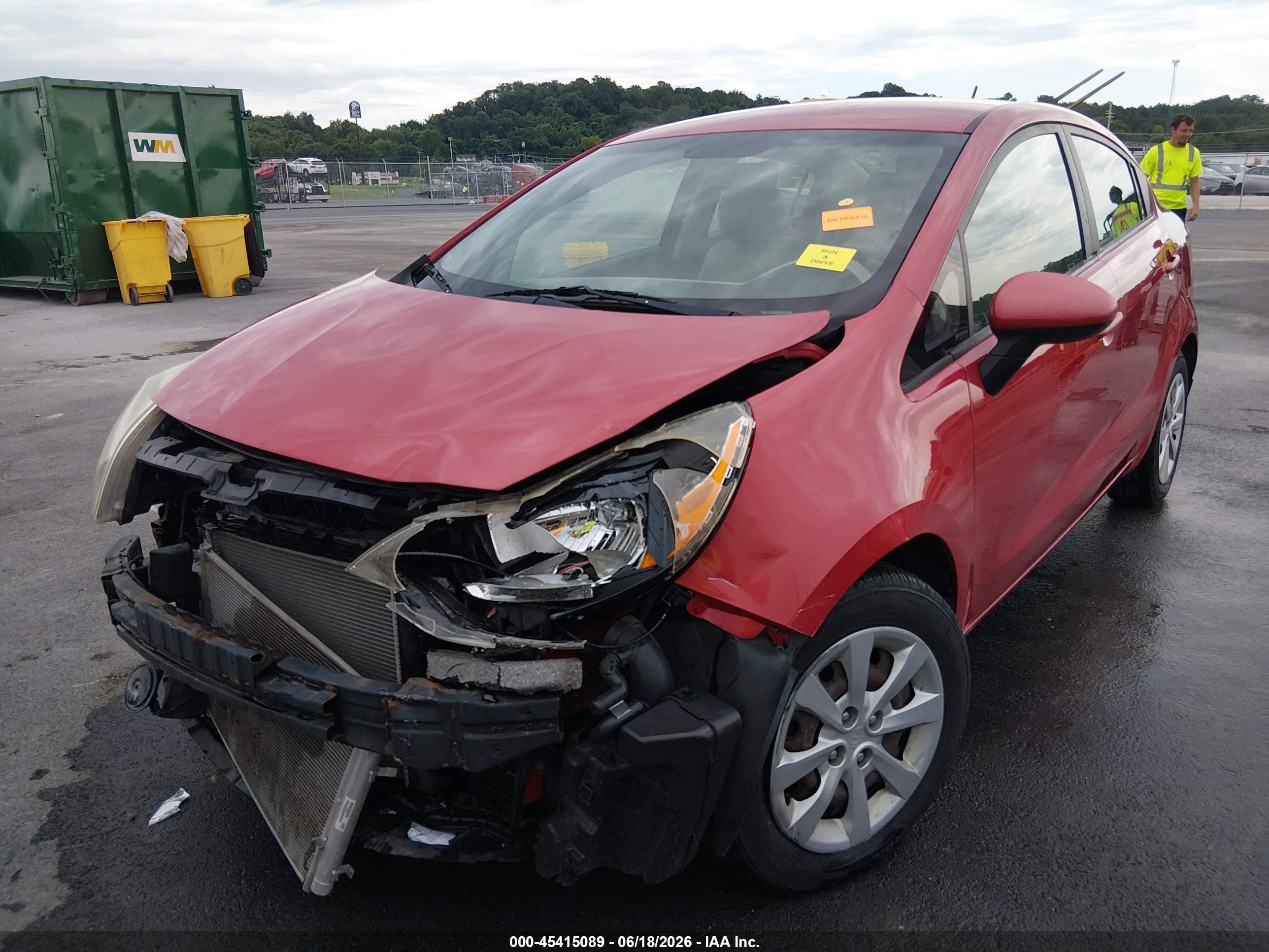 2013 Kia Rio Lx Red vin: KNADM4A3XD6211888