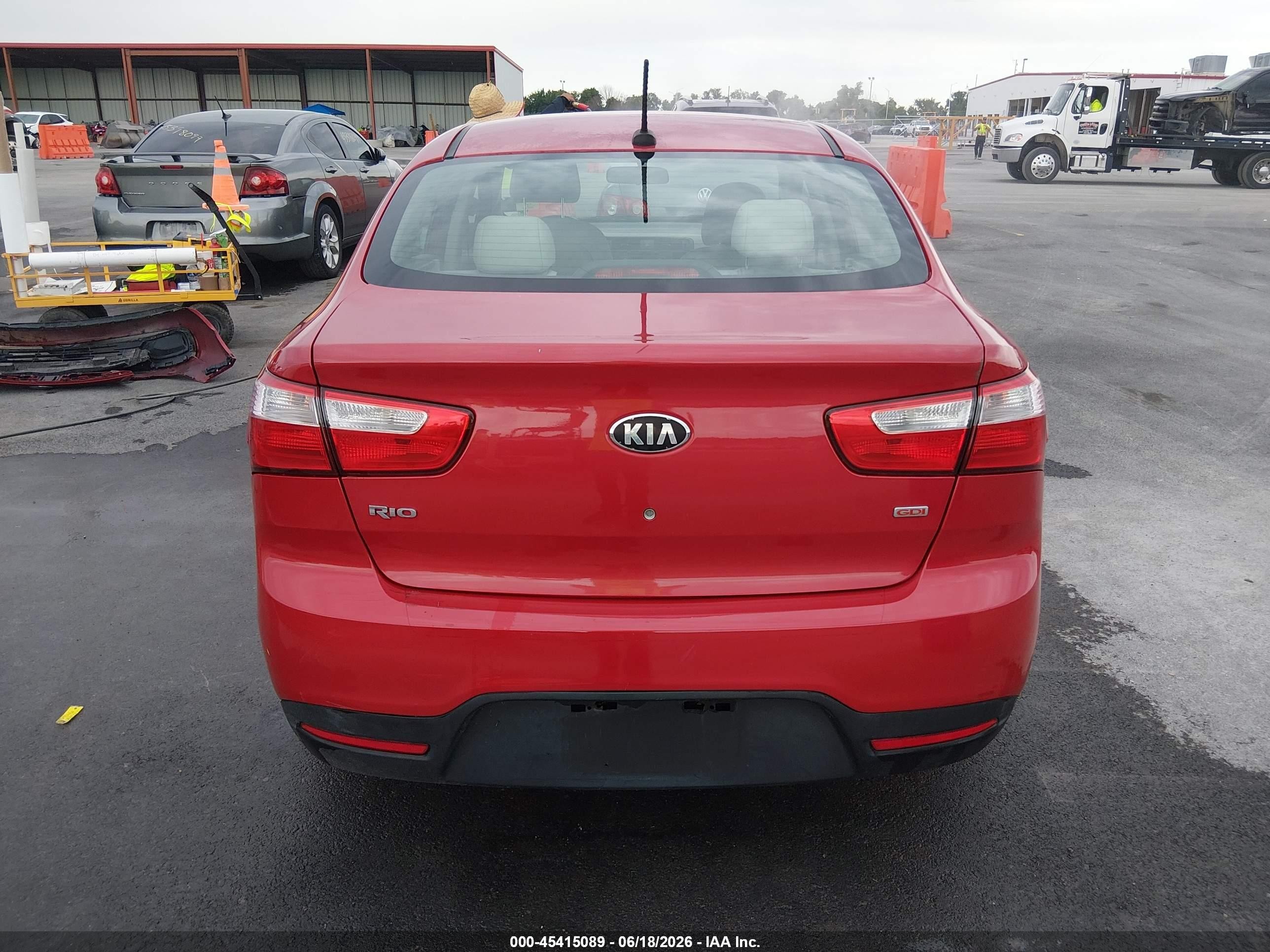 2013 Kia Rio Lx Red vin: KNADM4A3XD6211888