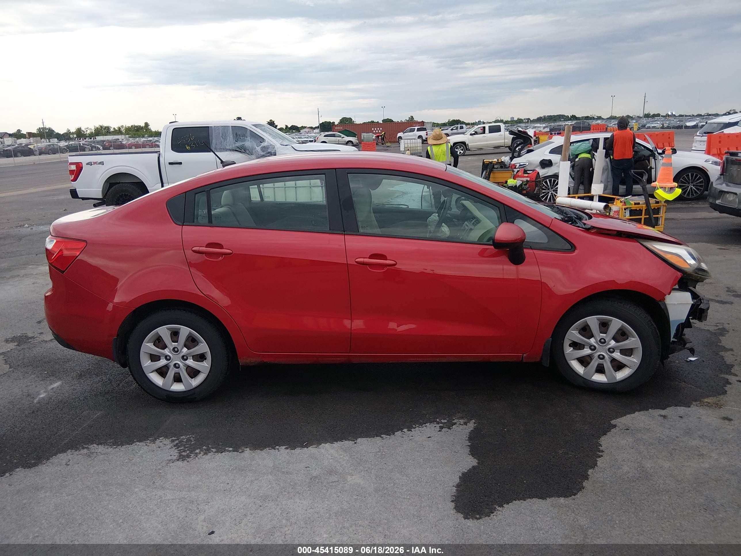 2013 Kia Rio Lx Red vin: KNADM4A3XD6211888